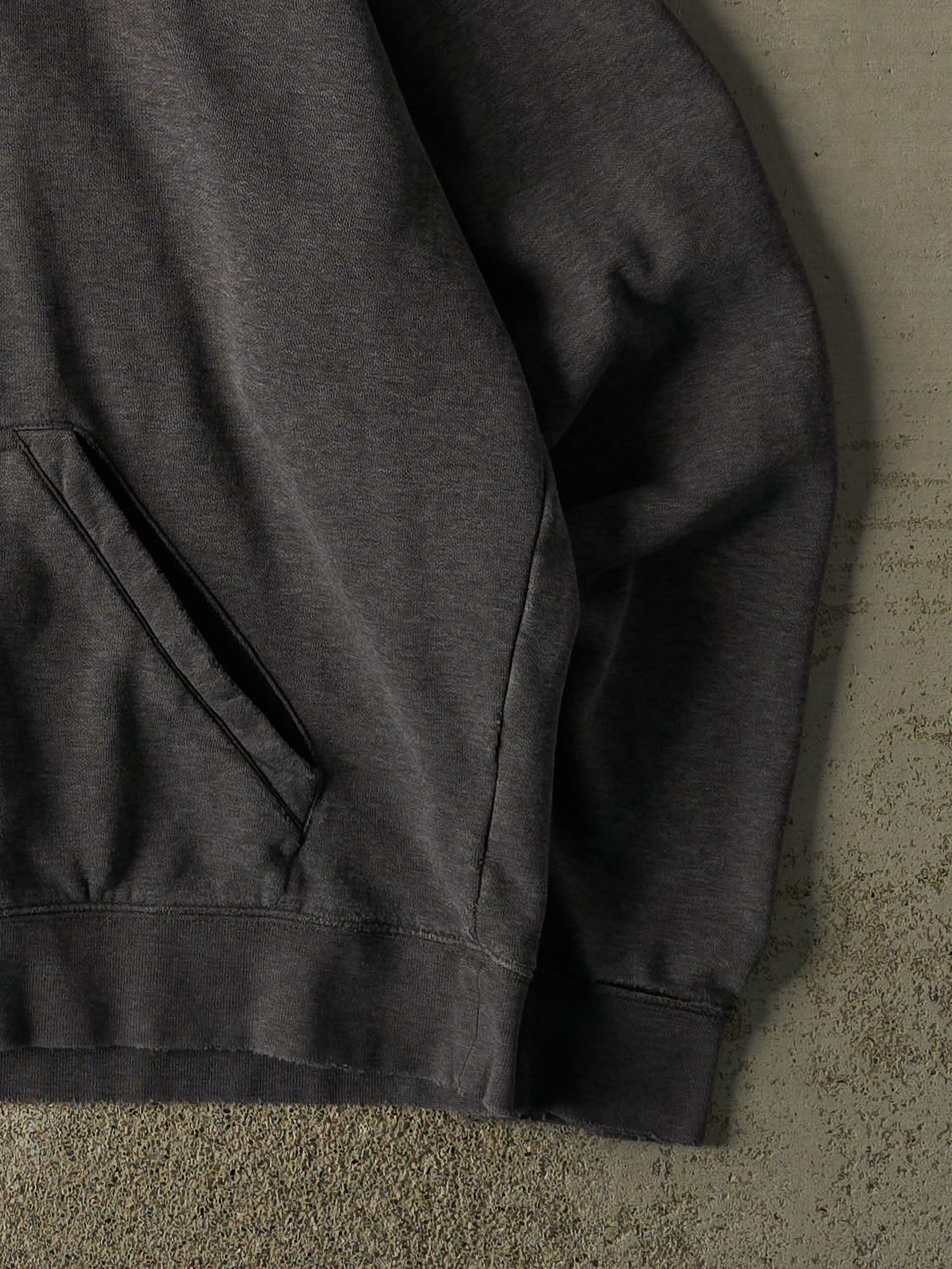 Vintage Y2K Charcoal Grey Nike Swoosh Hoodie (XL/XXL) - Image 3