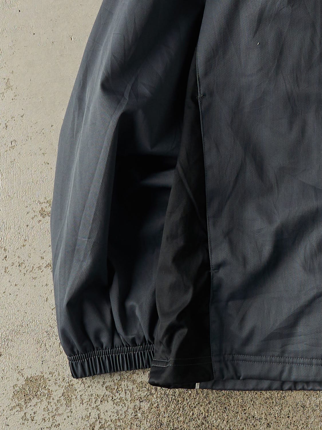 Vintage Y2K Charcoal Grey Reebok Windbreaker Jacket (XXL) - Image 3