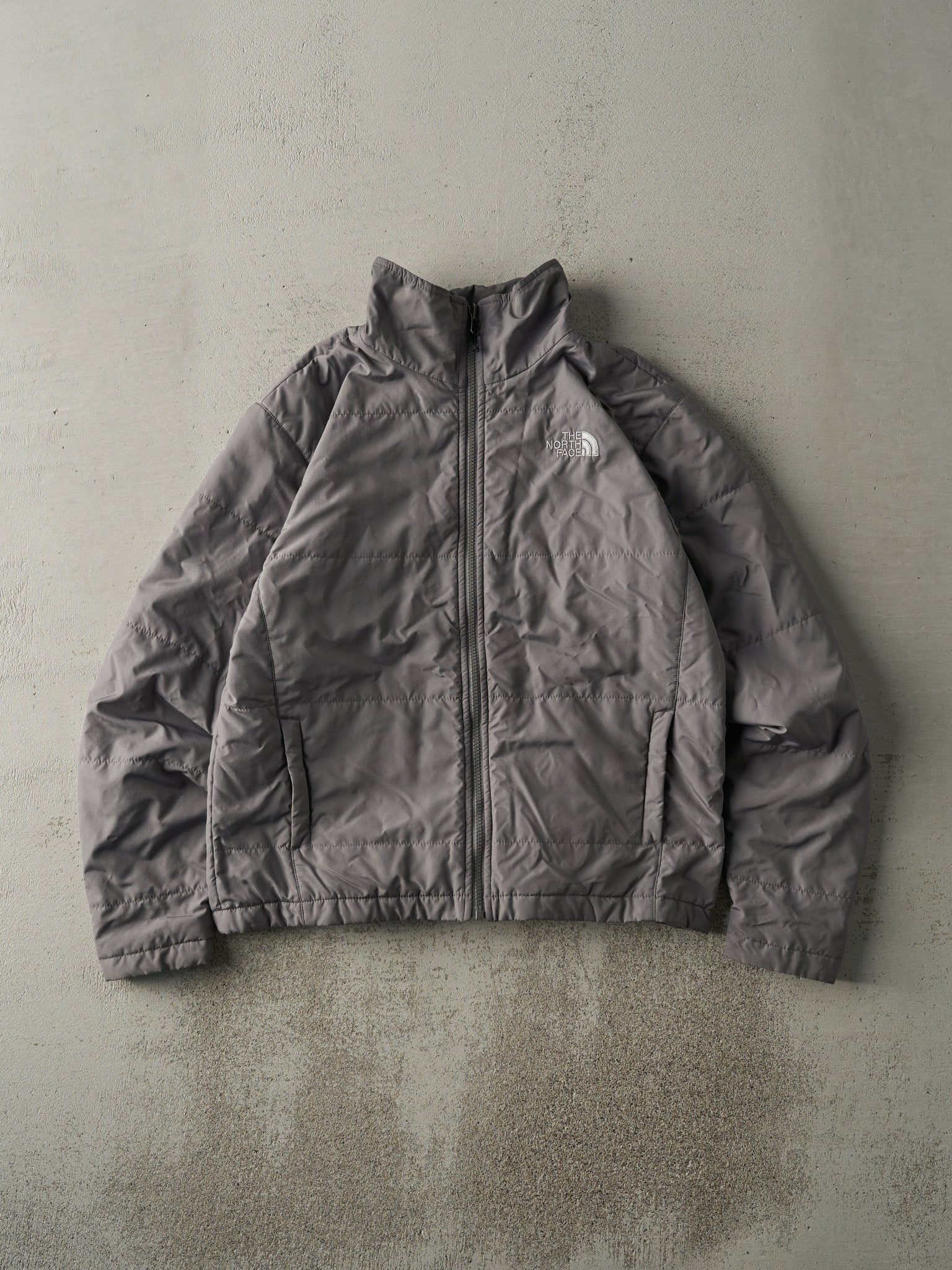 Vintage Y2K Charcoal Grey The North Face Light Hyvent Jacket (S/M) - Image 2