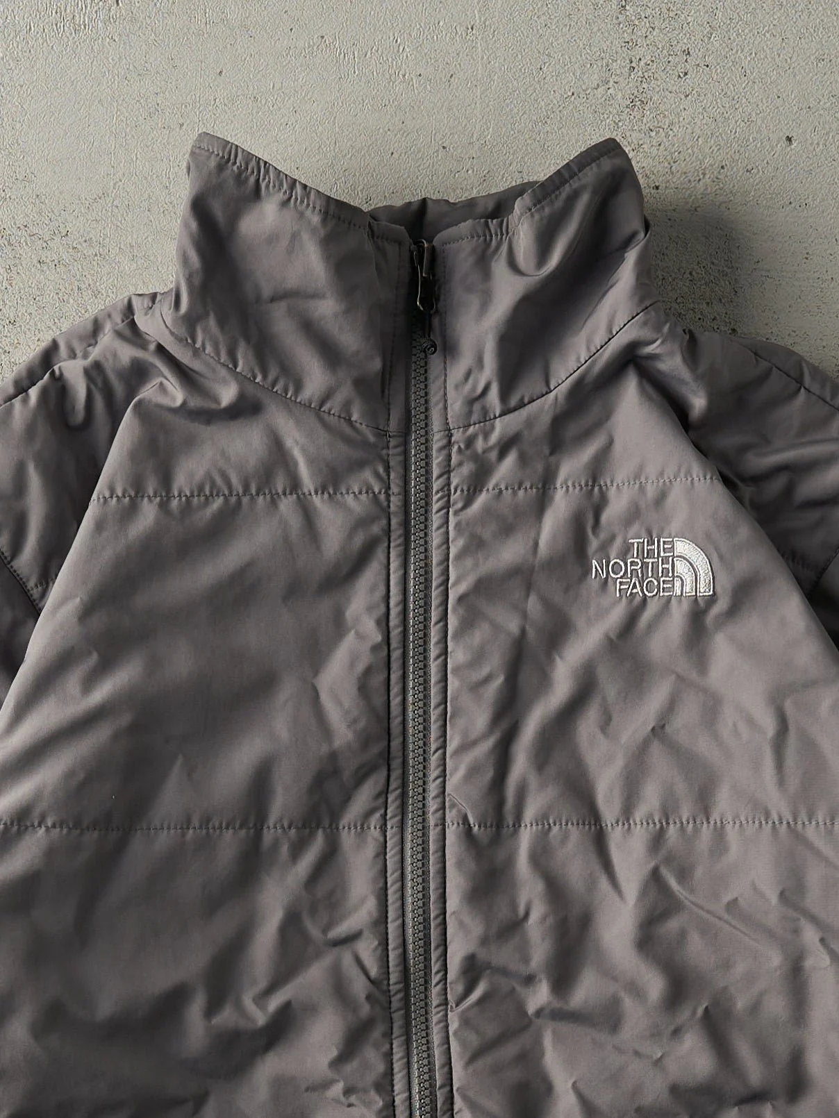 Vintage Y2K Charcoal Grey The North Face Light Hyvent Jacket (S/M) - Image 7