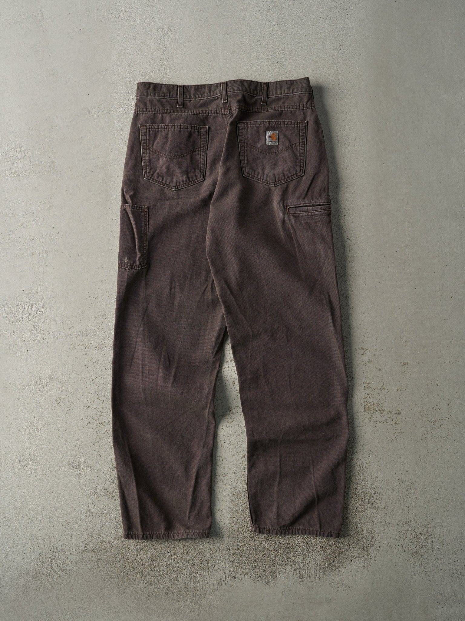 Vintage Y2K Chocolate Brown Carhartt Fire Resistant Work Pants (34x33) - Image 3