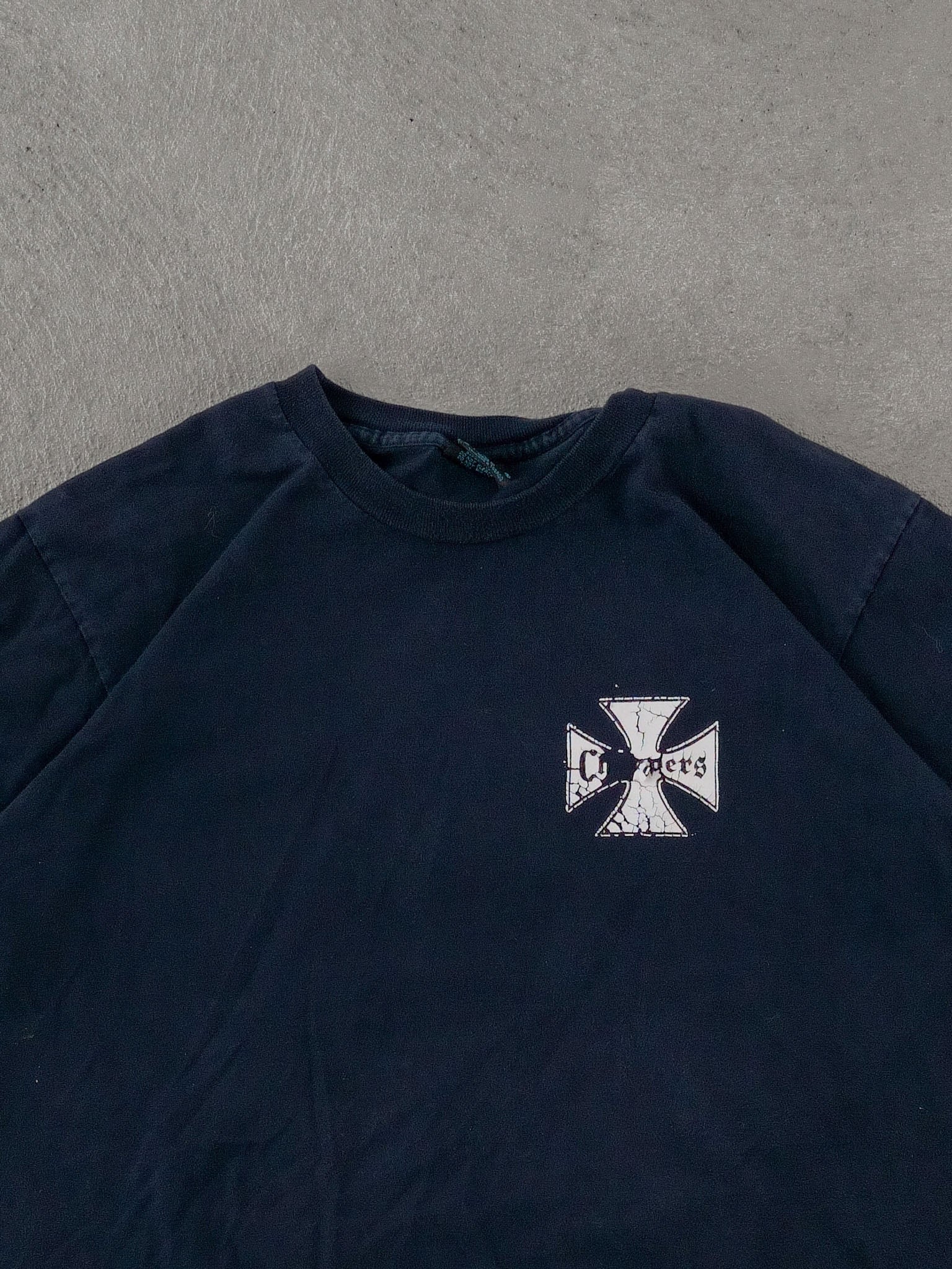 Vintage Y2k Dark Blue American Original Choppers Graphic Tee (M). - Image 3