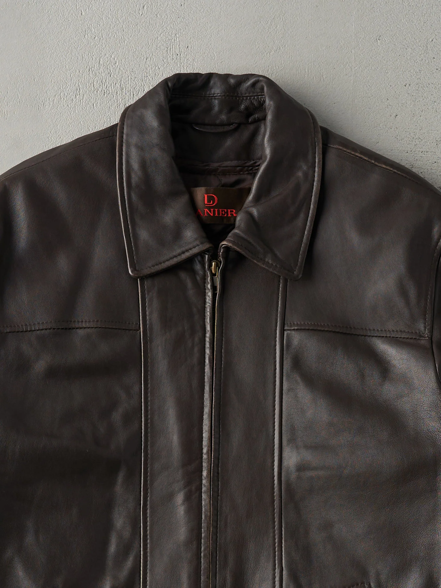 Vintage Y2K Dark Brown Danier Leather Jacket (S/M) - Image 3