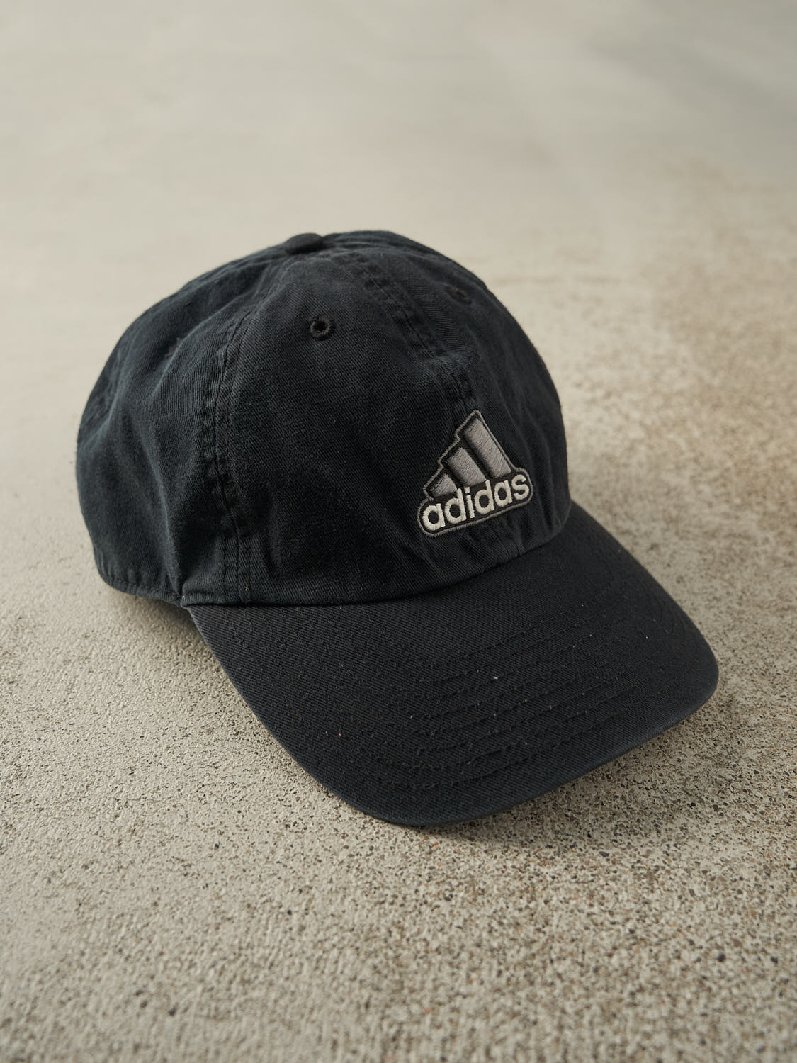 Vintage Y2K Faded Black Adidas Embroidered Strapback (O/S) - Image 3