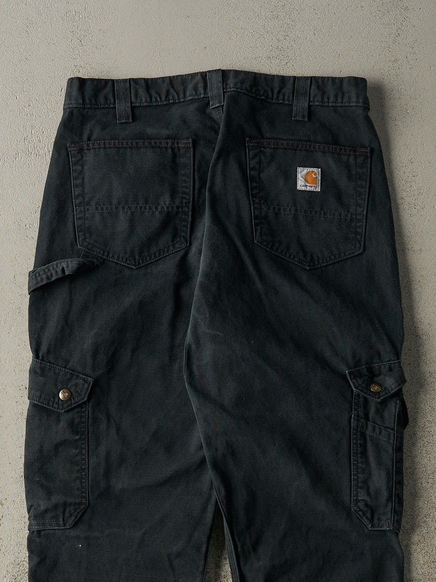 Vintage Y2K Faded Black Carhartt Double Knee Cargo Pants (33x34) - Image 5