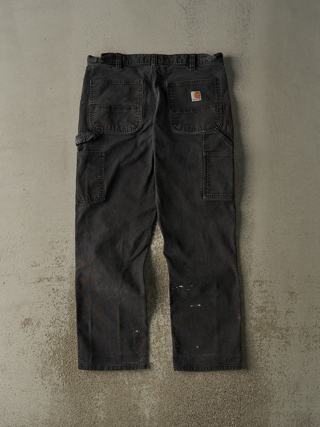 Vintage Y2K Faded Black Carhartt Double Knee Carpenter Pants (35x30.5) - Image 3