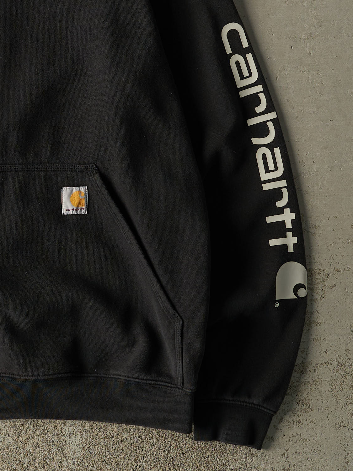 Vintage Y2K Faded Black Carhartt Hoodie (M/L) - Image 4