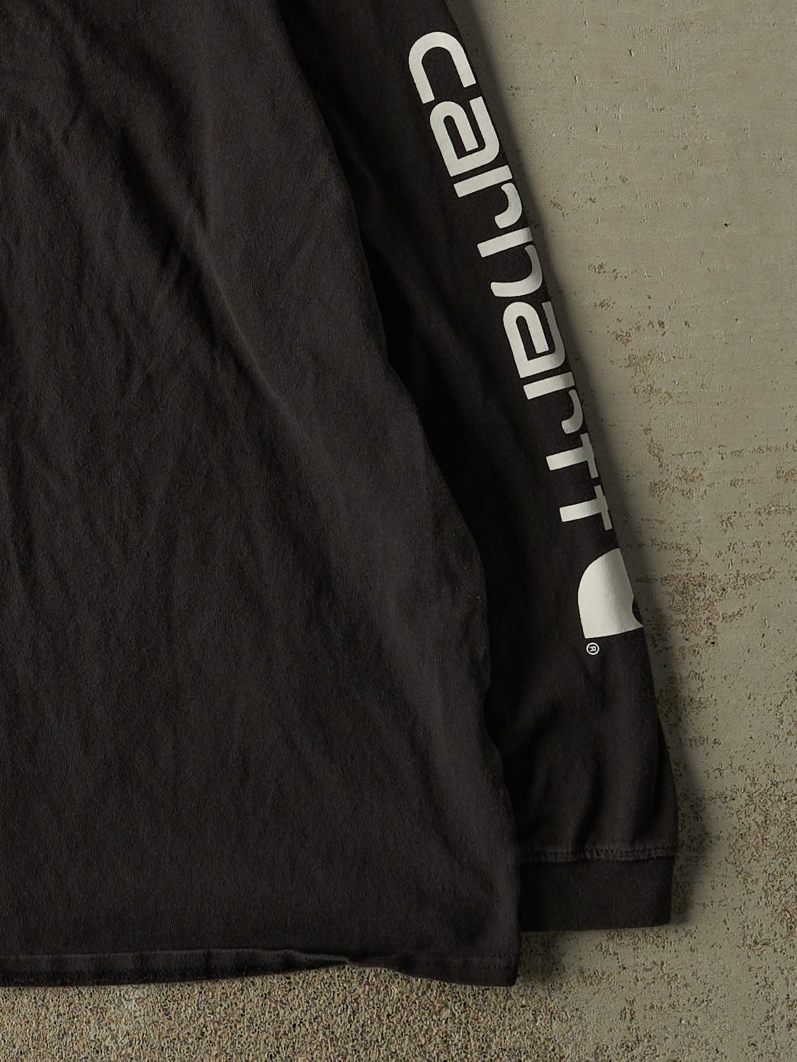 Vintage Y2K Faded Black Carhartt Long Sleeve (L) - Image 3