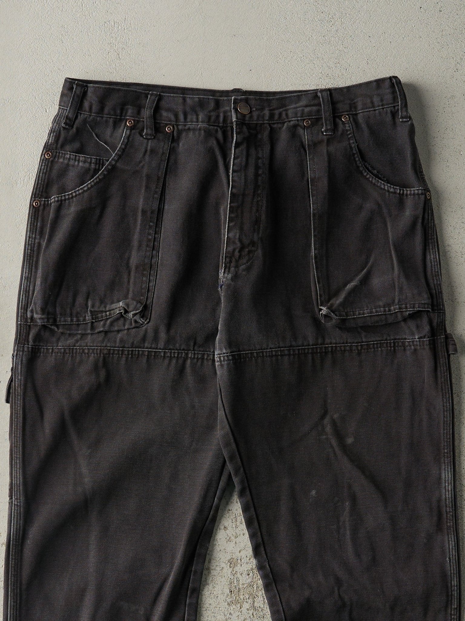 Vintage Y2K Faded Black Dickies L Pocket Double Knee Carpenter Pants (34x31.5) - Image 4