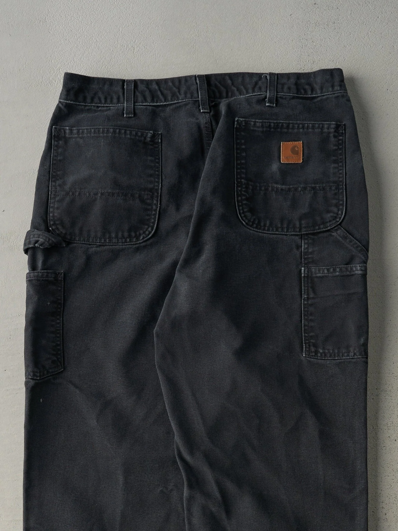 Vintage Y2K Faded Black Dungaree Fit Carhartt Carpenter Pants (34x30.5) - Image 5