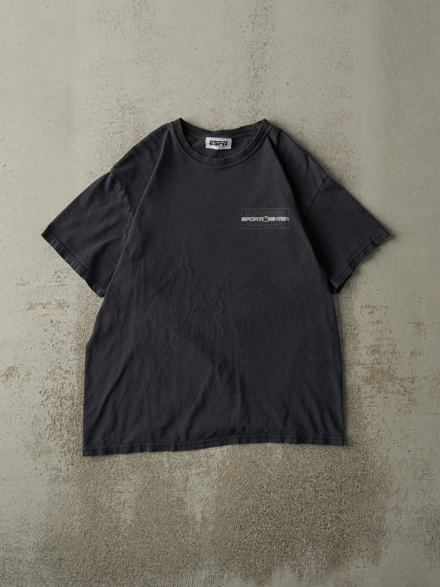 Vintage Y2K Faded Black ESPN Sportscenter Tee (M) - Image 2