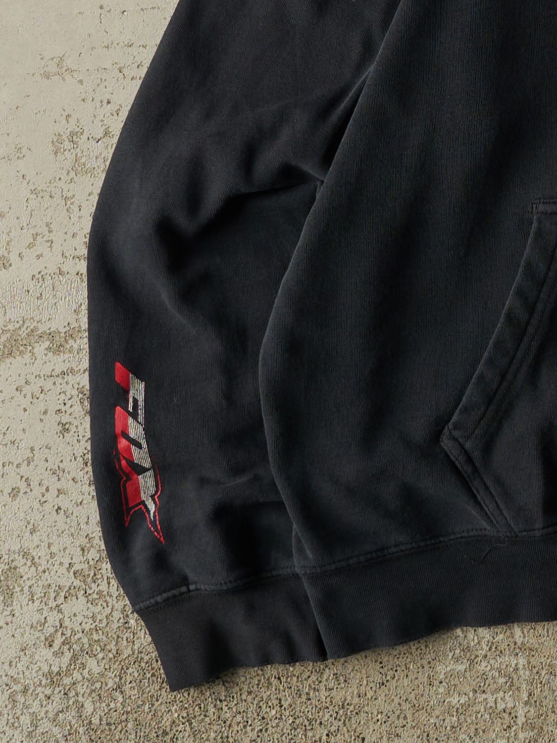 Vintage Y2K Faded Black Fox Racing Hoodie (M/L) - Image 3