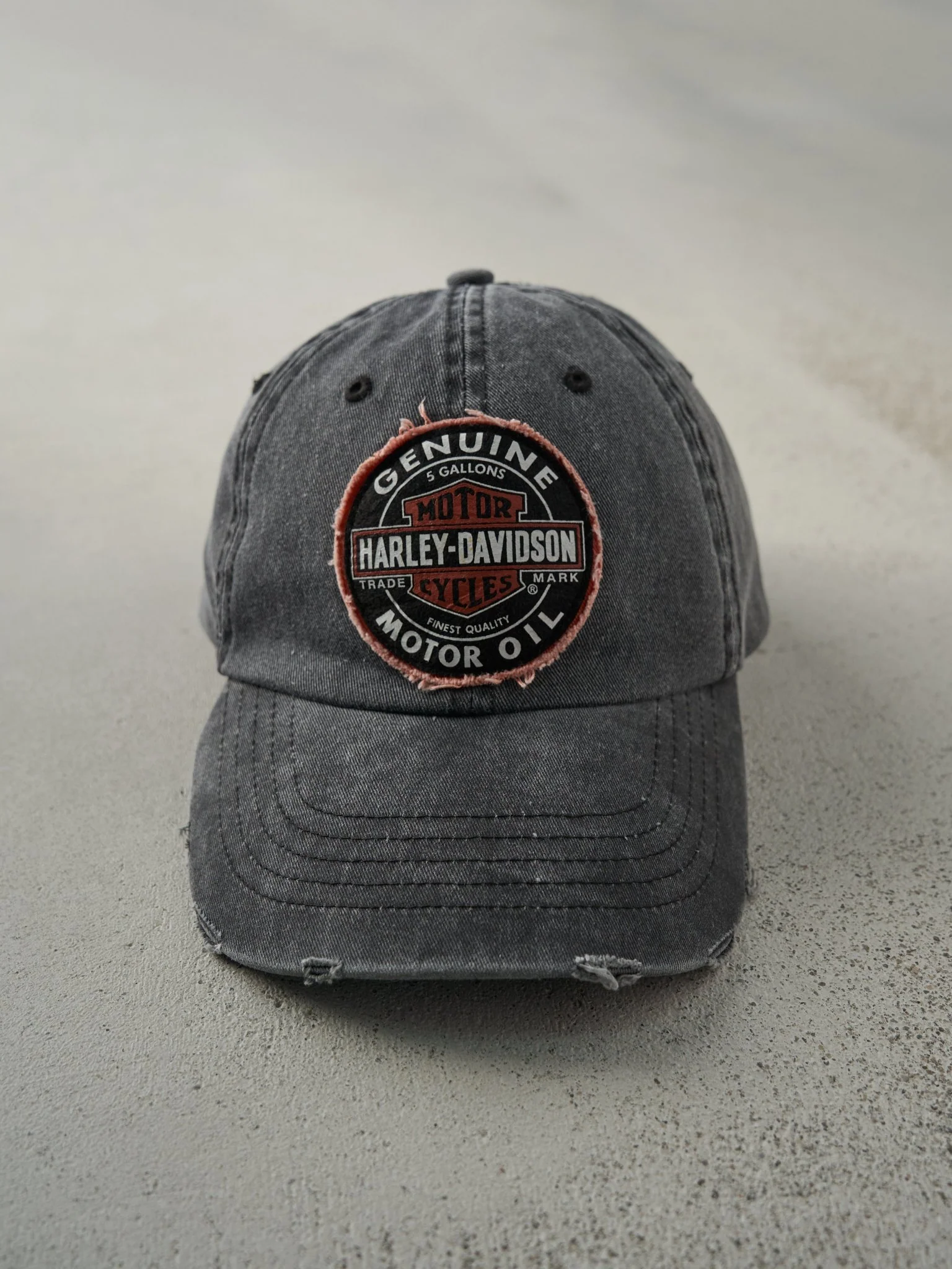 Vintage Y2K Faded Black Harley Davidson Strapback Hat