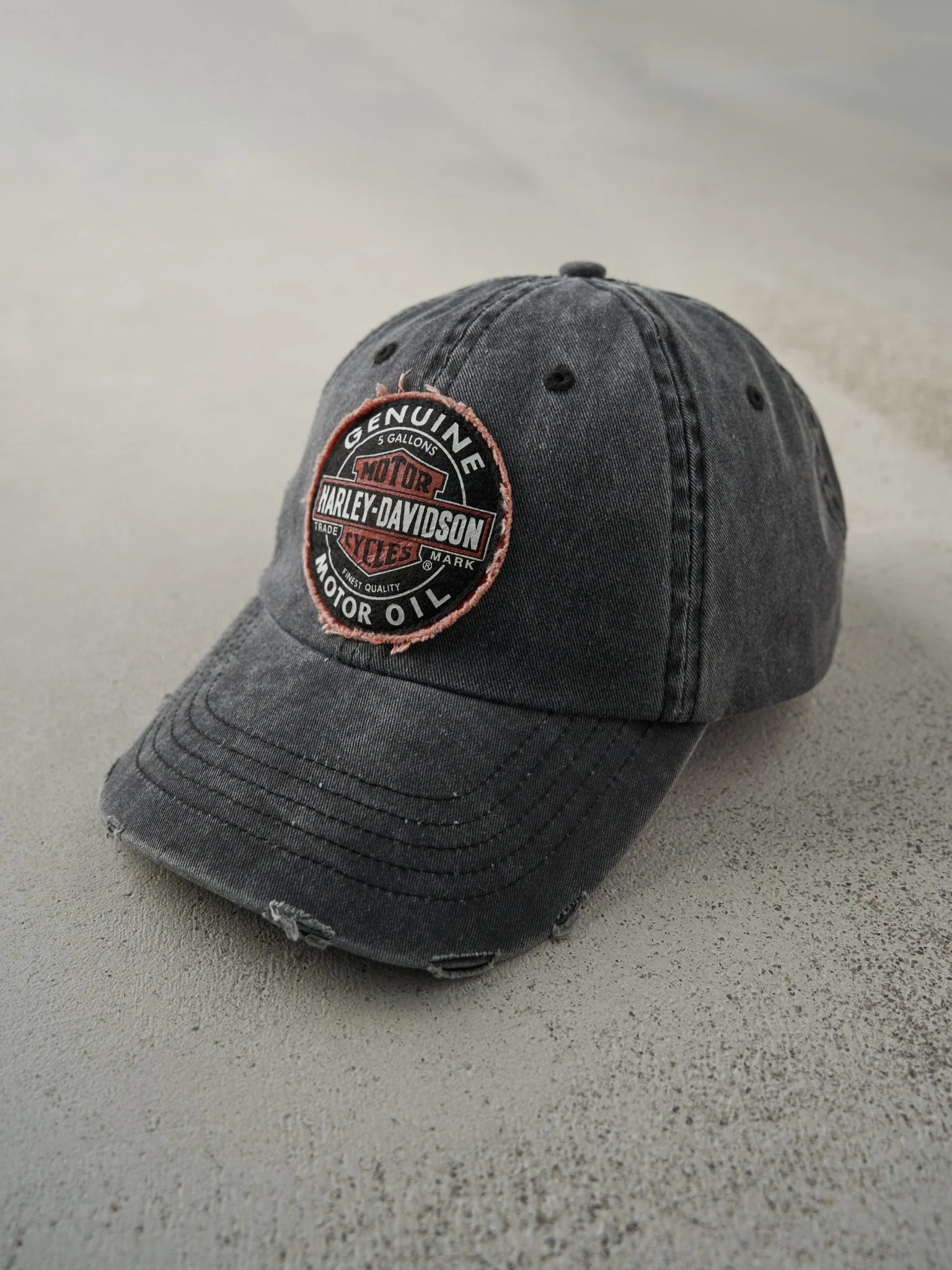 Vintage Y2K Faded Black Harley Davidson Strapback Hat - Image 2