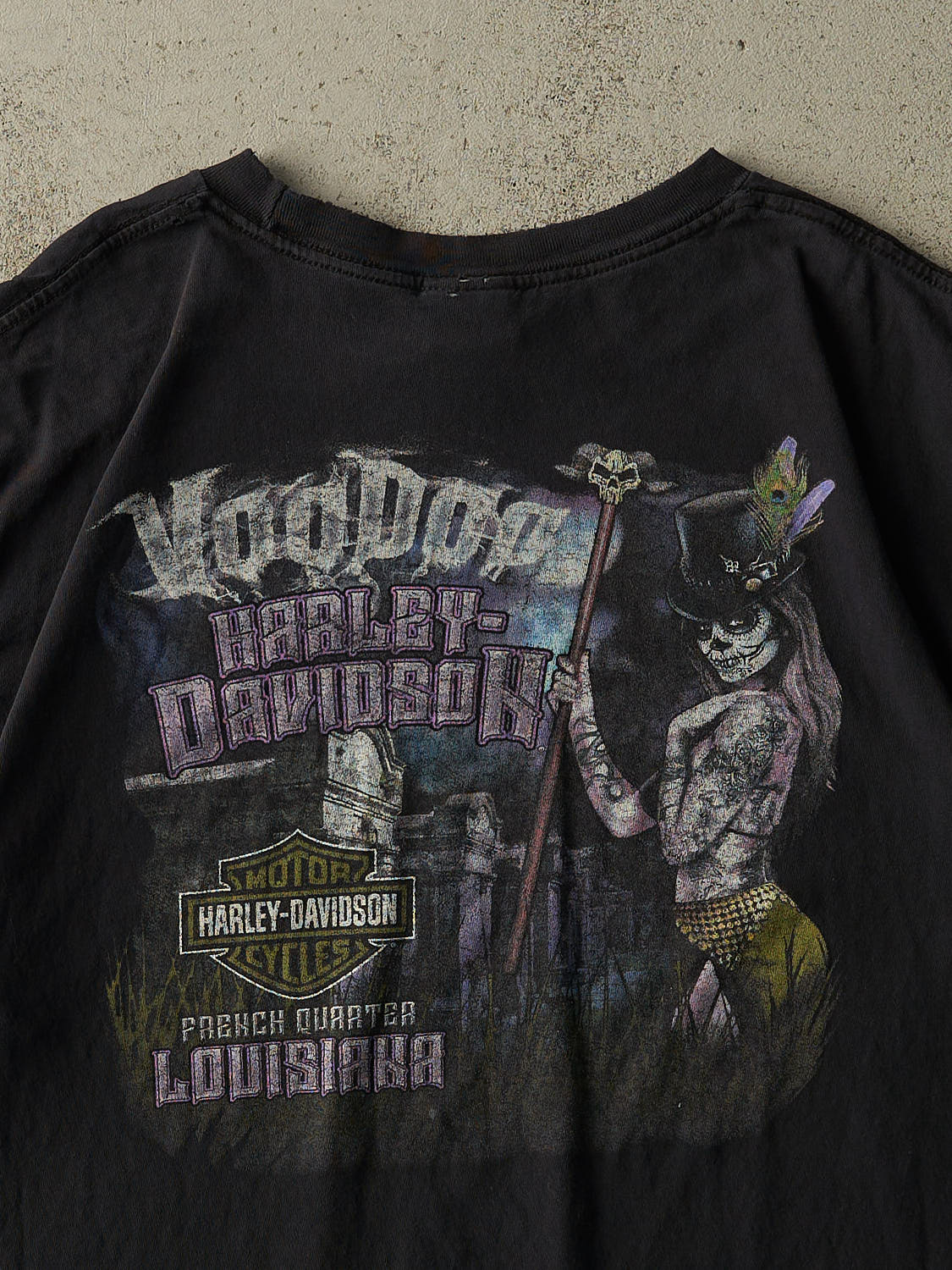 Vintage Y2K Faded Black Louisiana Harley Davidson Tee (XL/XXL) - Image 4