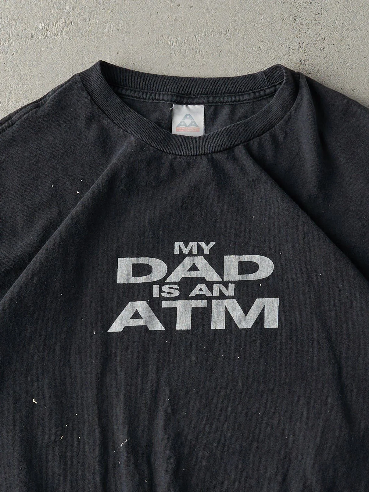Vintage Y2K Faded Black "My Dad is an ATM" Tee (L/XL) - Image 2
