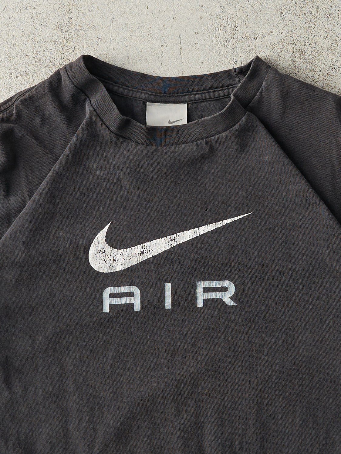Vintage Y2K Faded Black Nike Air Tee (M) - Image 2