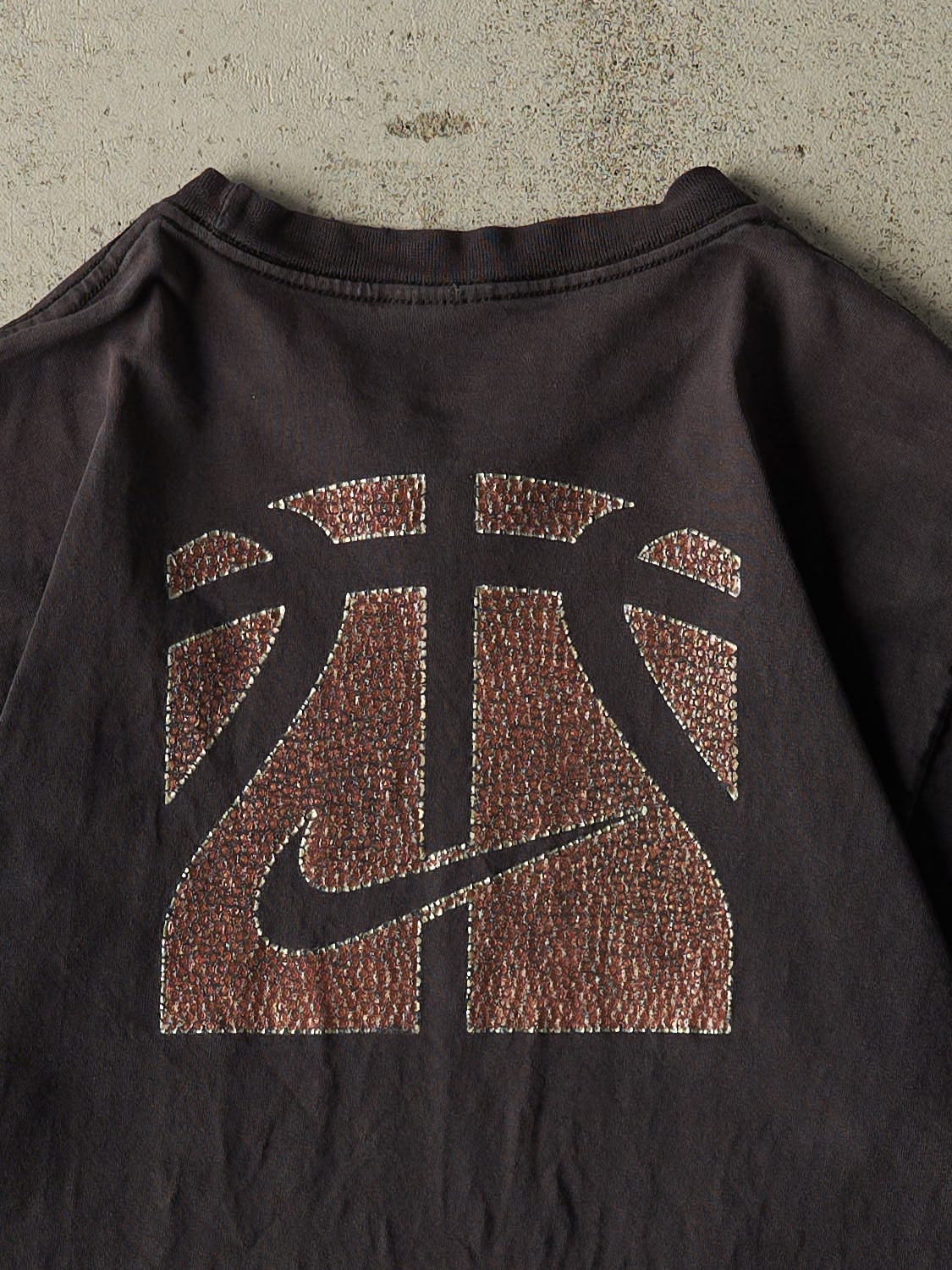 Vintage Y2K Faded Black Nike Hoops Tee (S/M) - Image 4