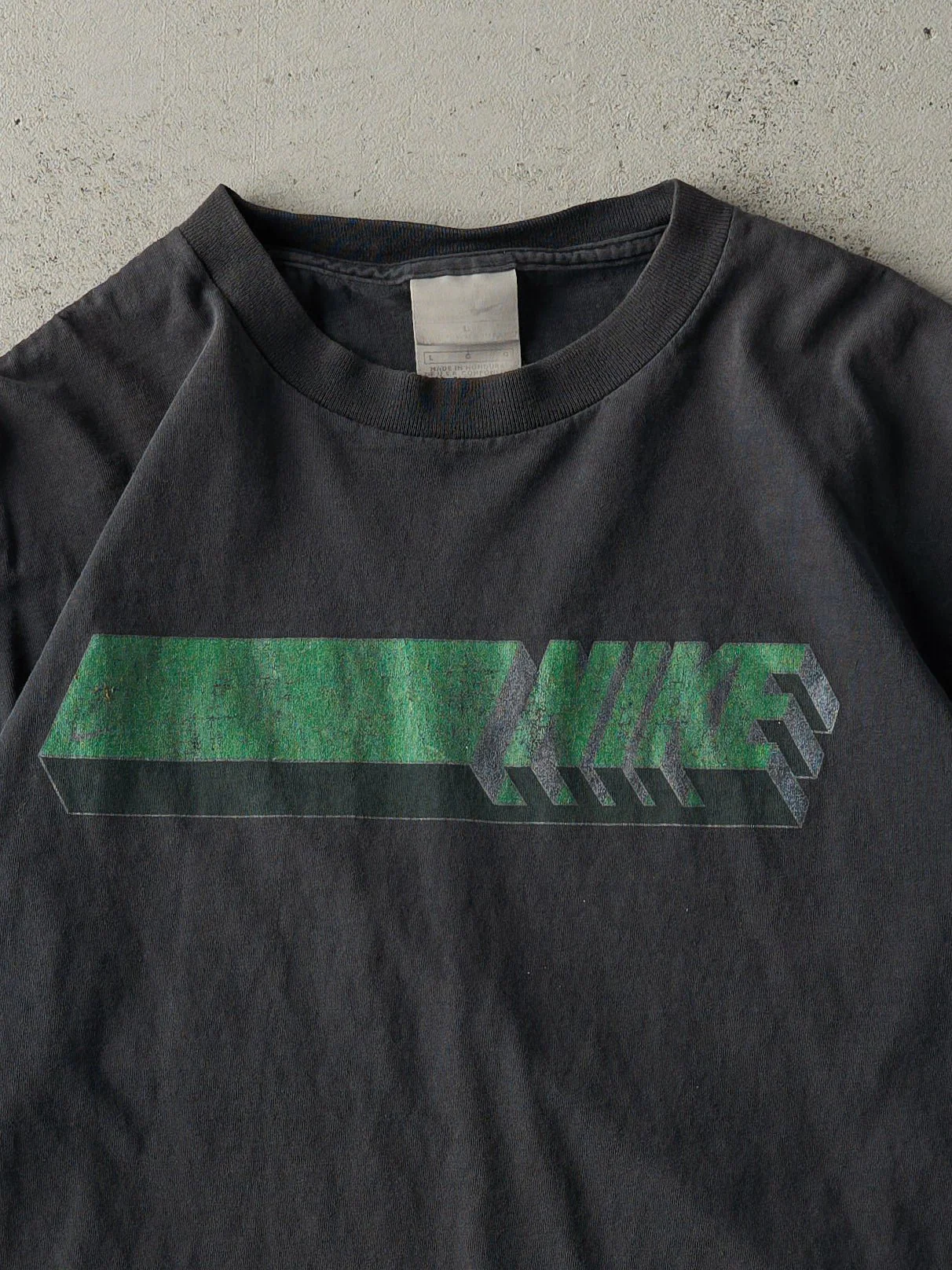 Vintage Y2K Faded Black Nike Logo Tee (M) - Image 2
