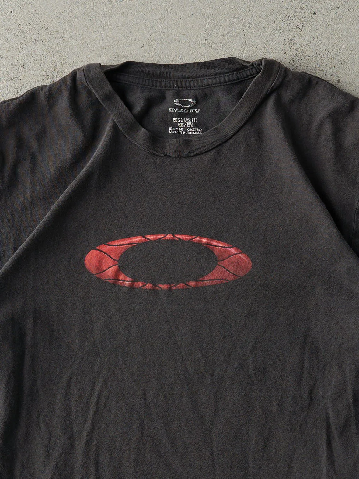 Vintage Y2K Faded Black Oakley Tee (S/M) - Image 2