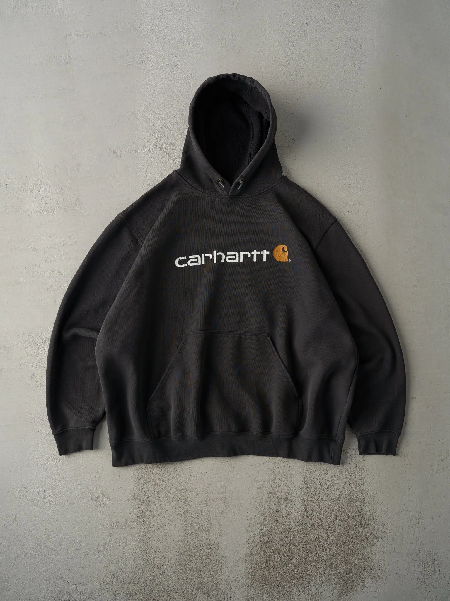 Vintage Y2K Faded Black Original Fit Carhartt Boxy Hoodie (XL/XXL)