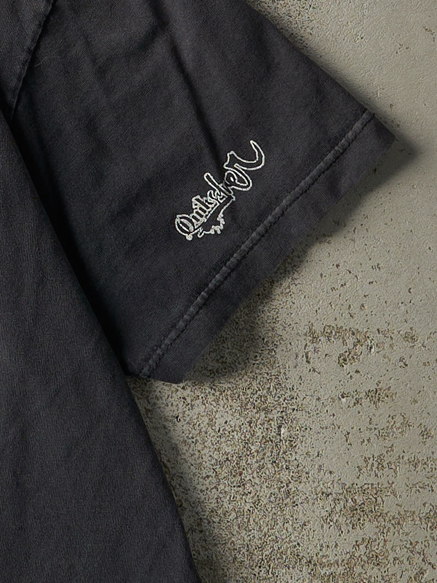Vintage Y2K Faded Black Quiksilver Boarding Development Logo Tee (L/XL) - Image 5