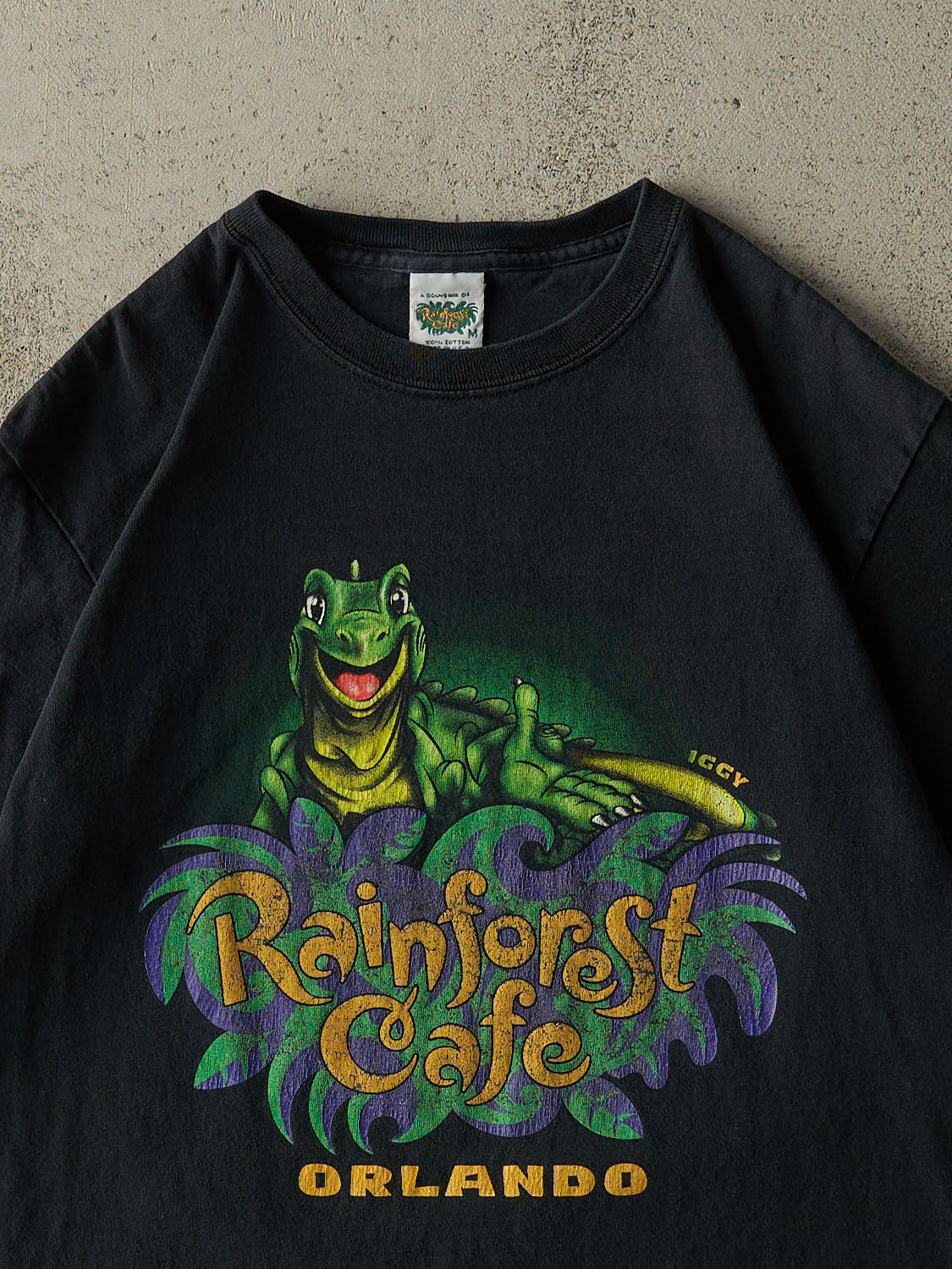 Vintage Y2K Faded Black Rainforest Cafe Orlando Tee (M) - Image 2