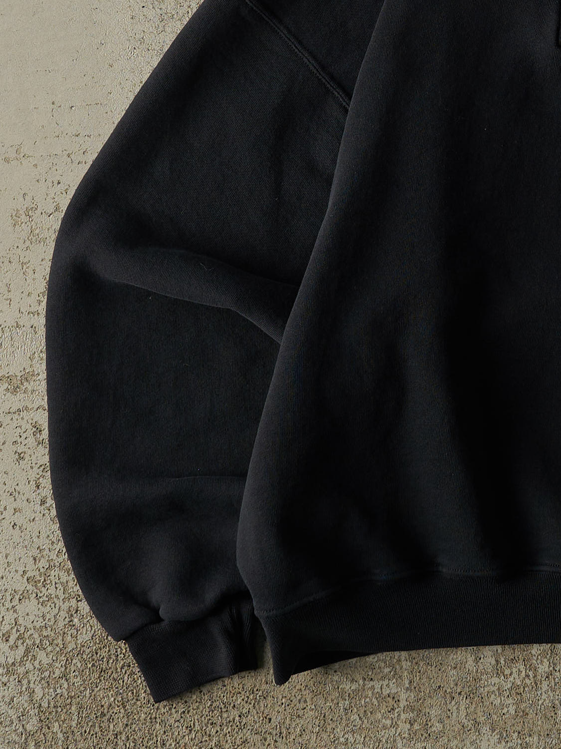Vintage Y2K Faded Black Russell Athletic Blank Quarter Zip (M/L) - Image 3