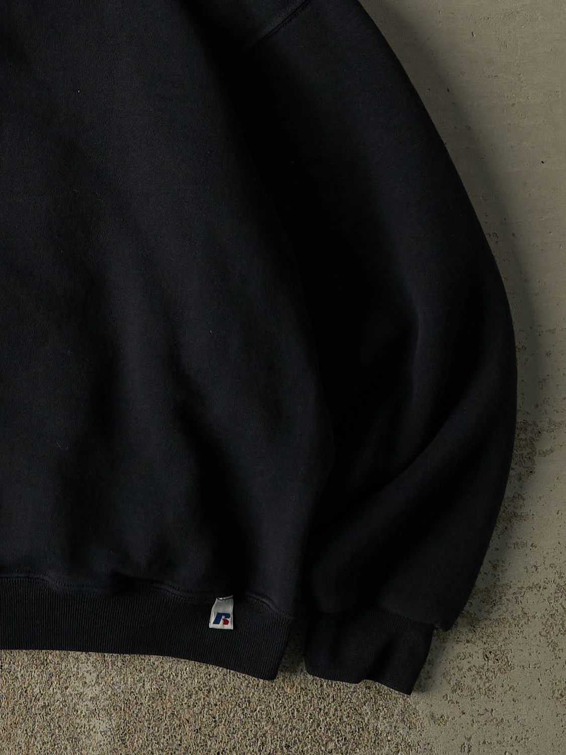Vintage Y2K Faded Black Russell Athletic Blank Quarter Zip (M/L) - Image 4