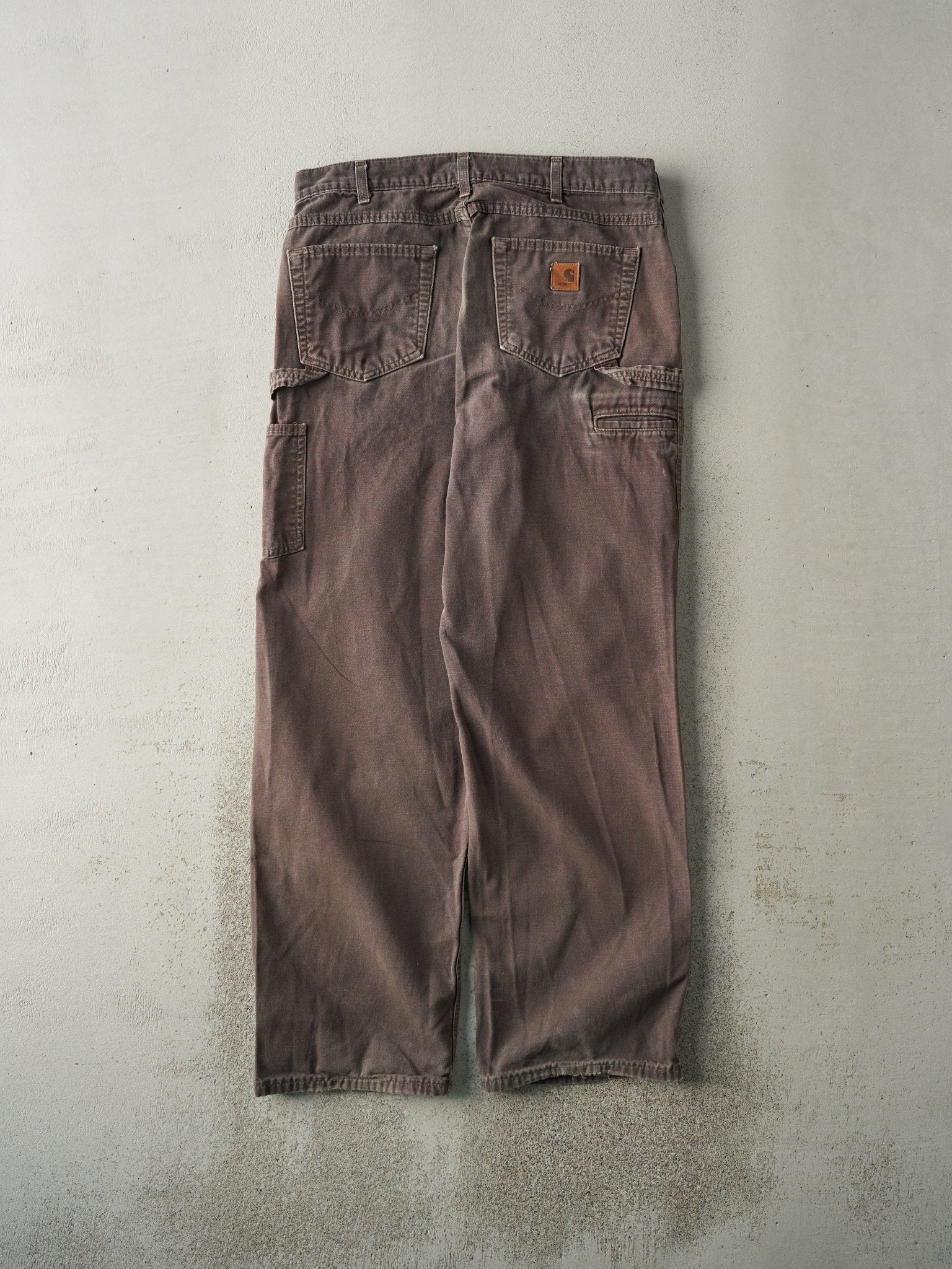 Vintage Y2K Faded Brown Carhartt Light Weight Carpenter Pants (34x31.5) - Image 3