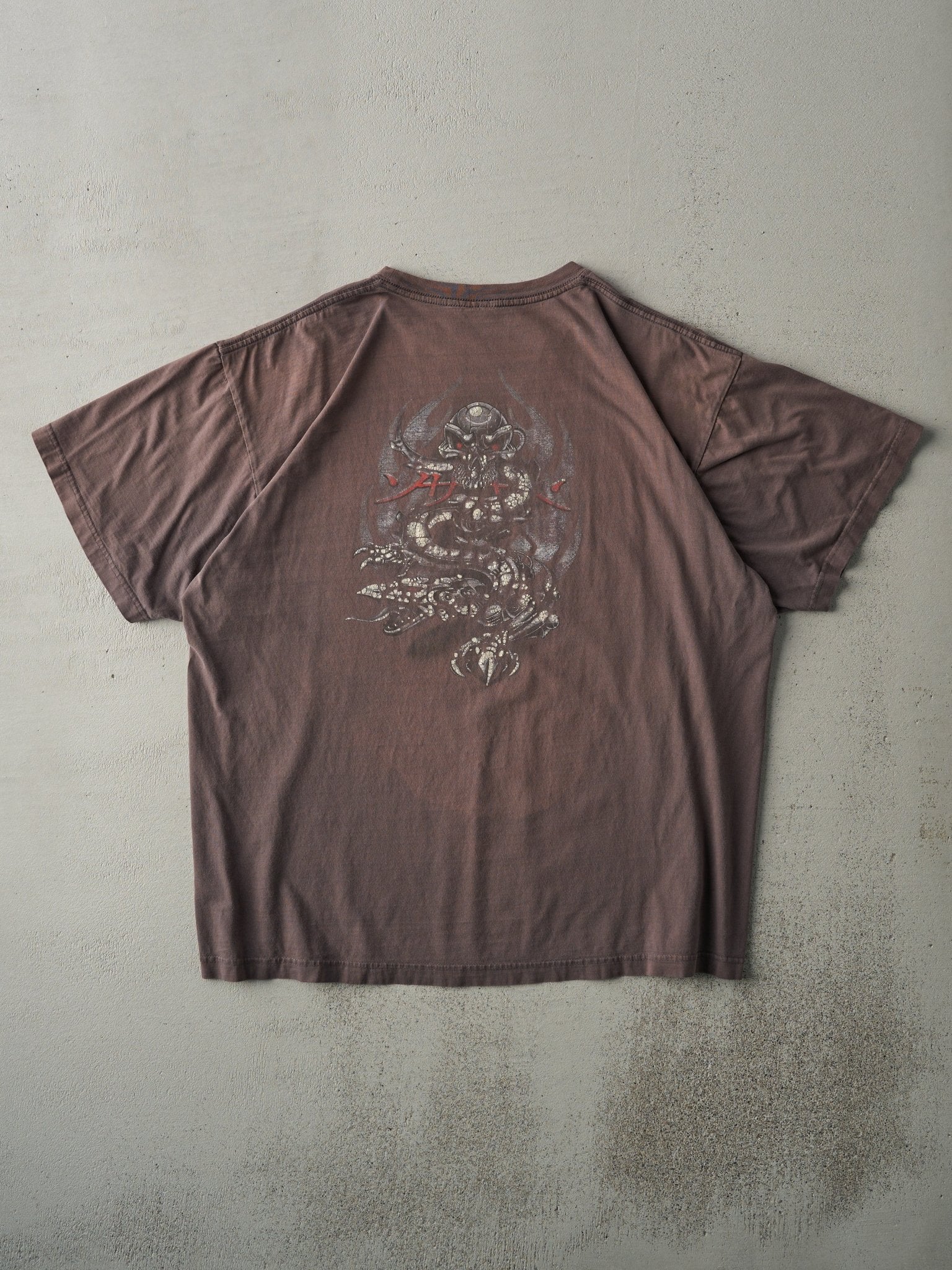 Vintage Y2K Sun Faded Grey ODM Graphic Tee (L) - Image 2
