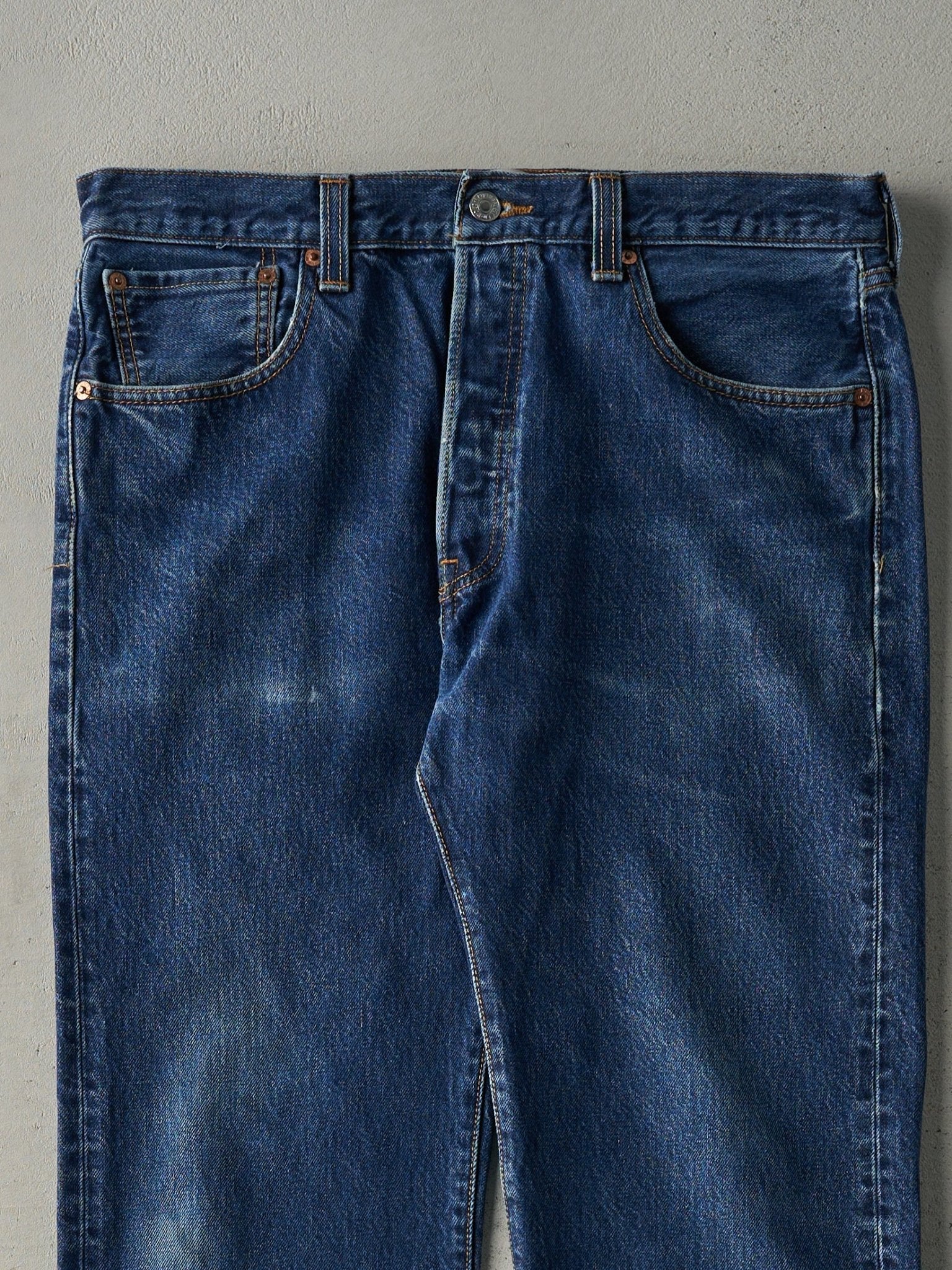 Vintage Y2K Faded Mid Wash Levi's 501 Jeans (34x30) - Image 3
