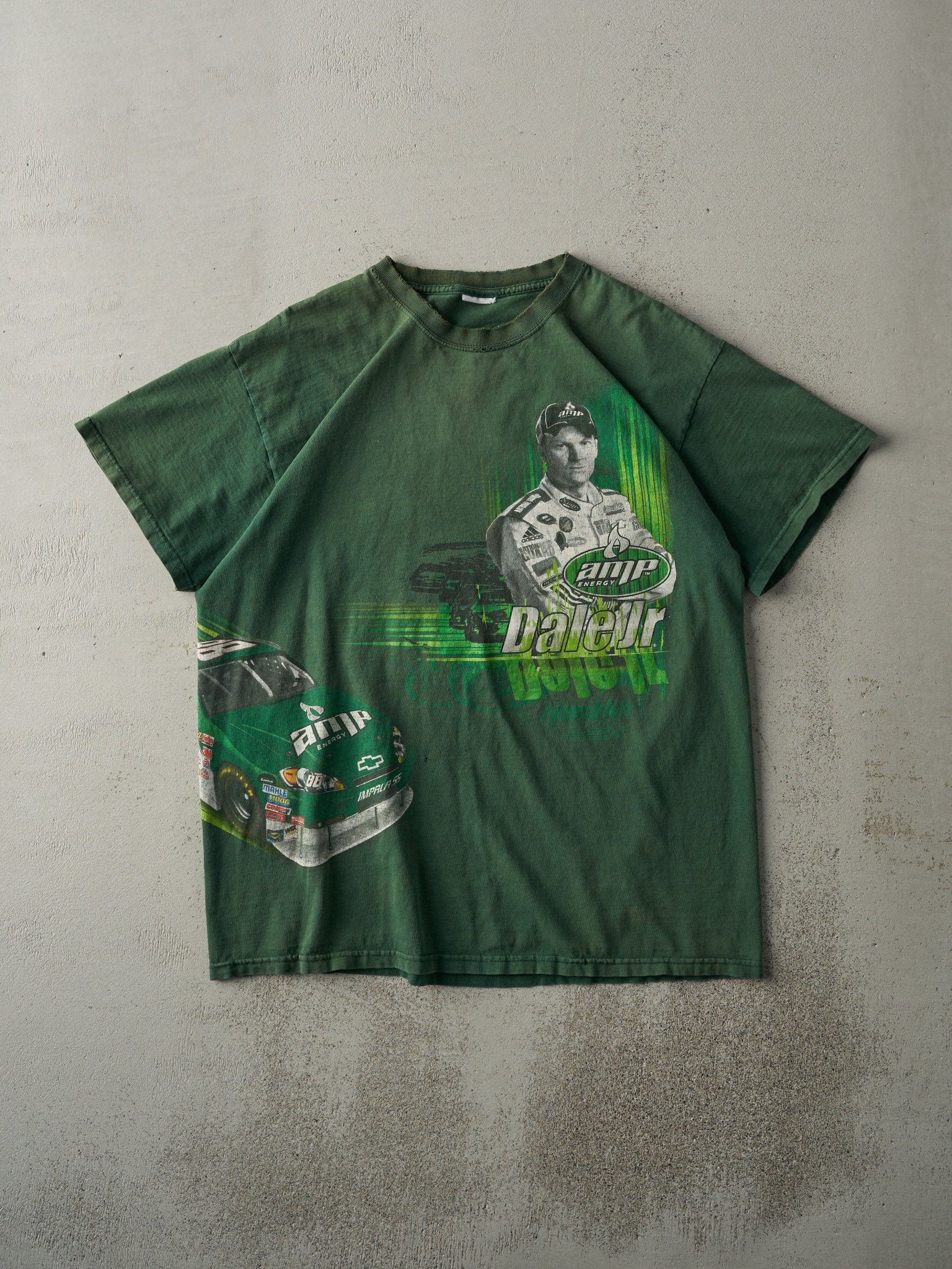 Vintage Y2K Forest Green Nascar Dale Earnhardt Jr Racing Tee (M/L)