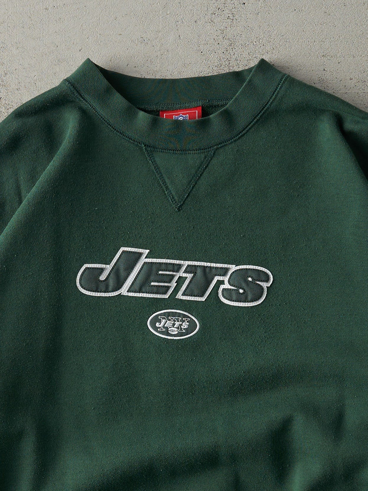 Vintage 90s Forest Green New York Jets Boxy Crewneck (XL) - Image 2
