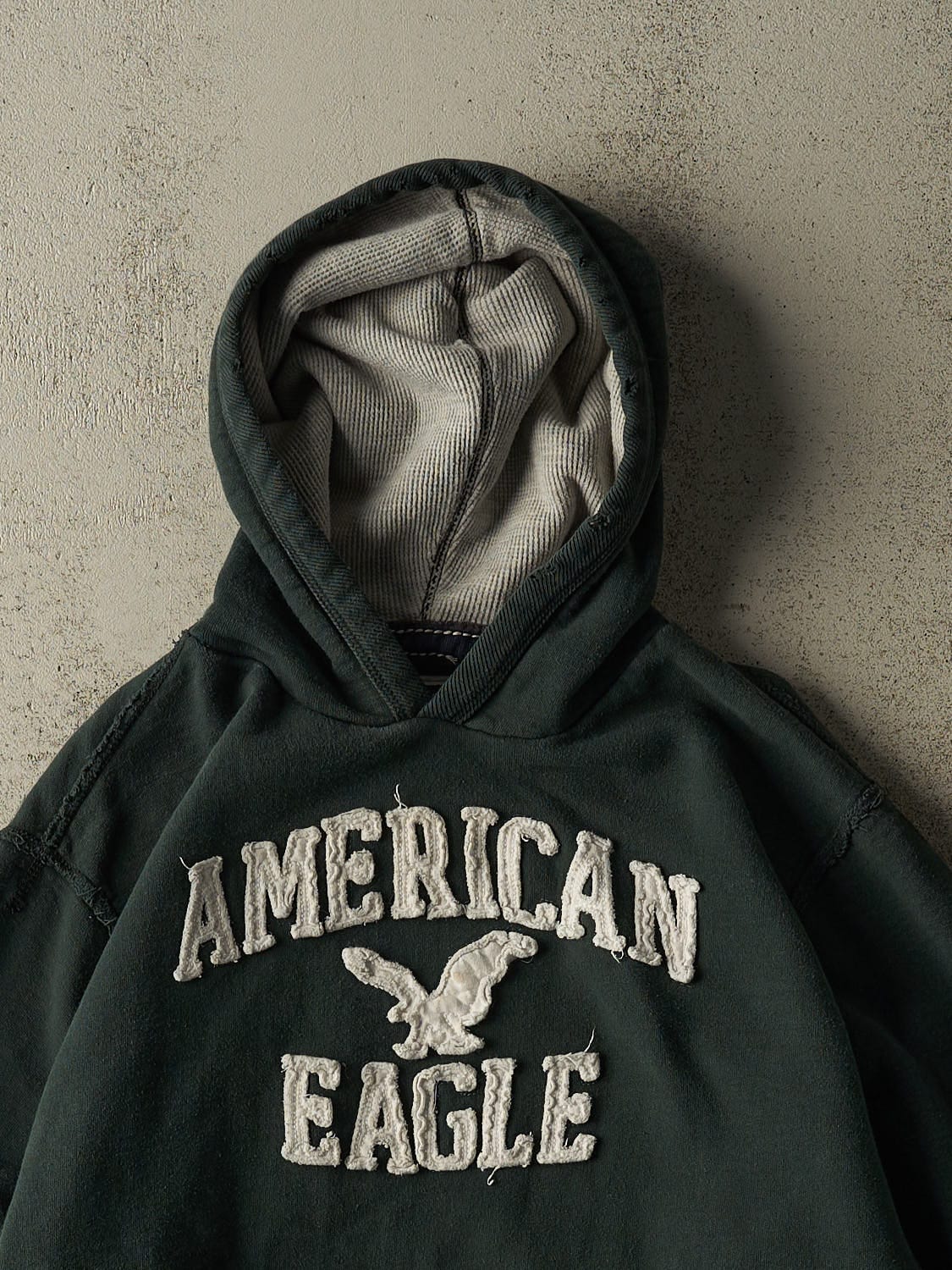 Vintage Y2K Green American Eagle Embroidered Hoodie (XL) - Image 2