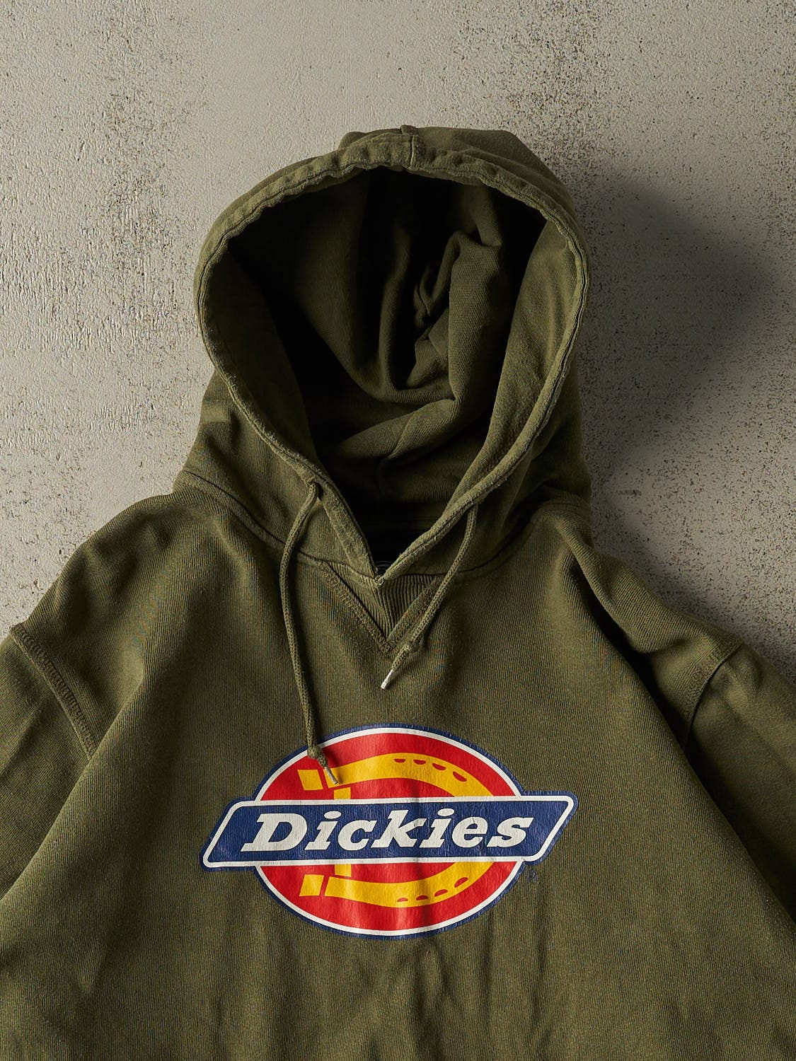 Vintage Y2K Green Dickies Logo Hoodie (L/XL) - Image 2