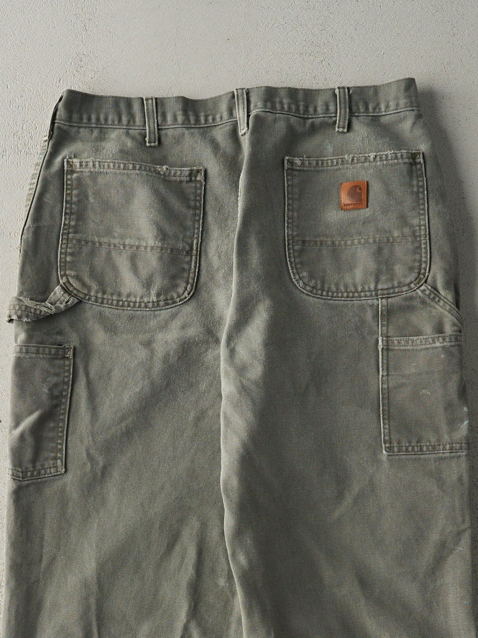 Vintage Y2K Green Dungaree Fit Carhartt Carpenter Pants (35x32) - Image 5