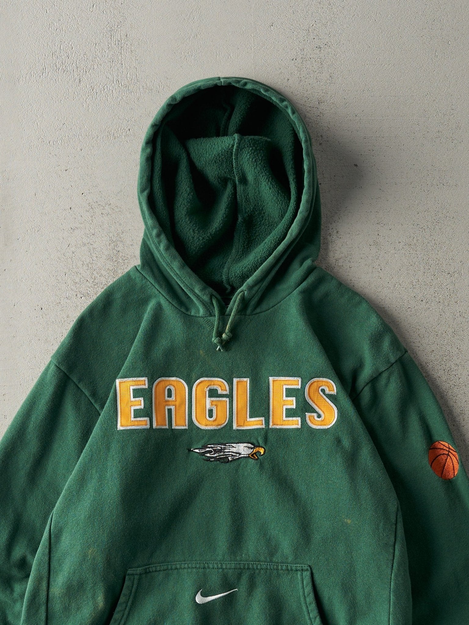 Vintage Y2K Green Embroidered Eagles Nike Hoodie (M/L) - Image 2