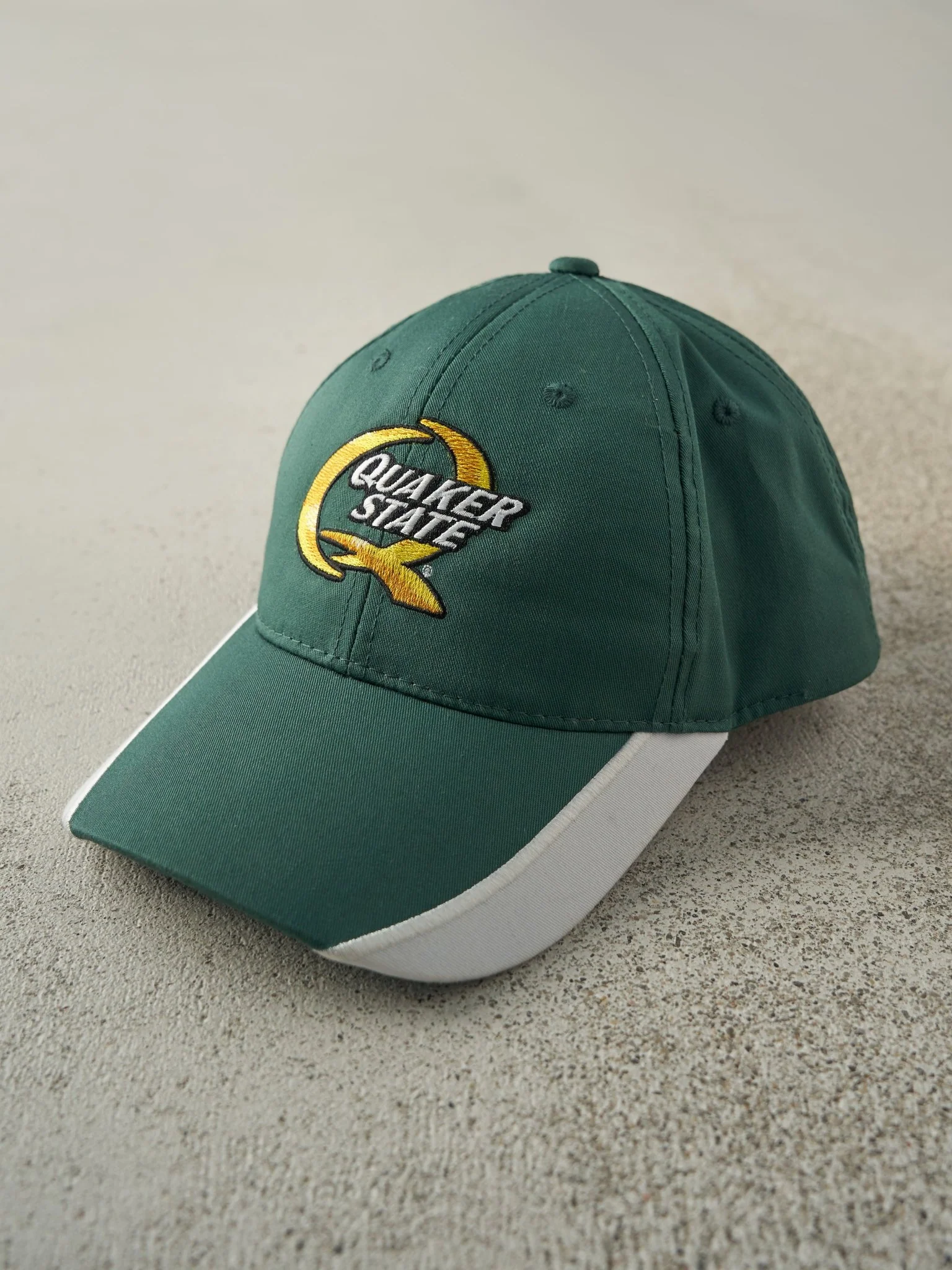Vintage Y2K Green Embroidered Quaker State Velcro Hat - Image 2