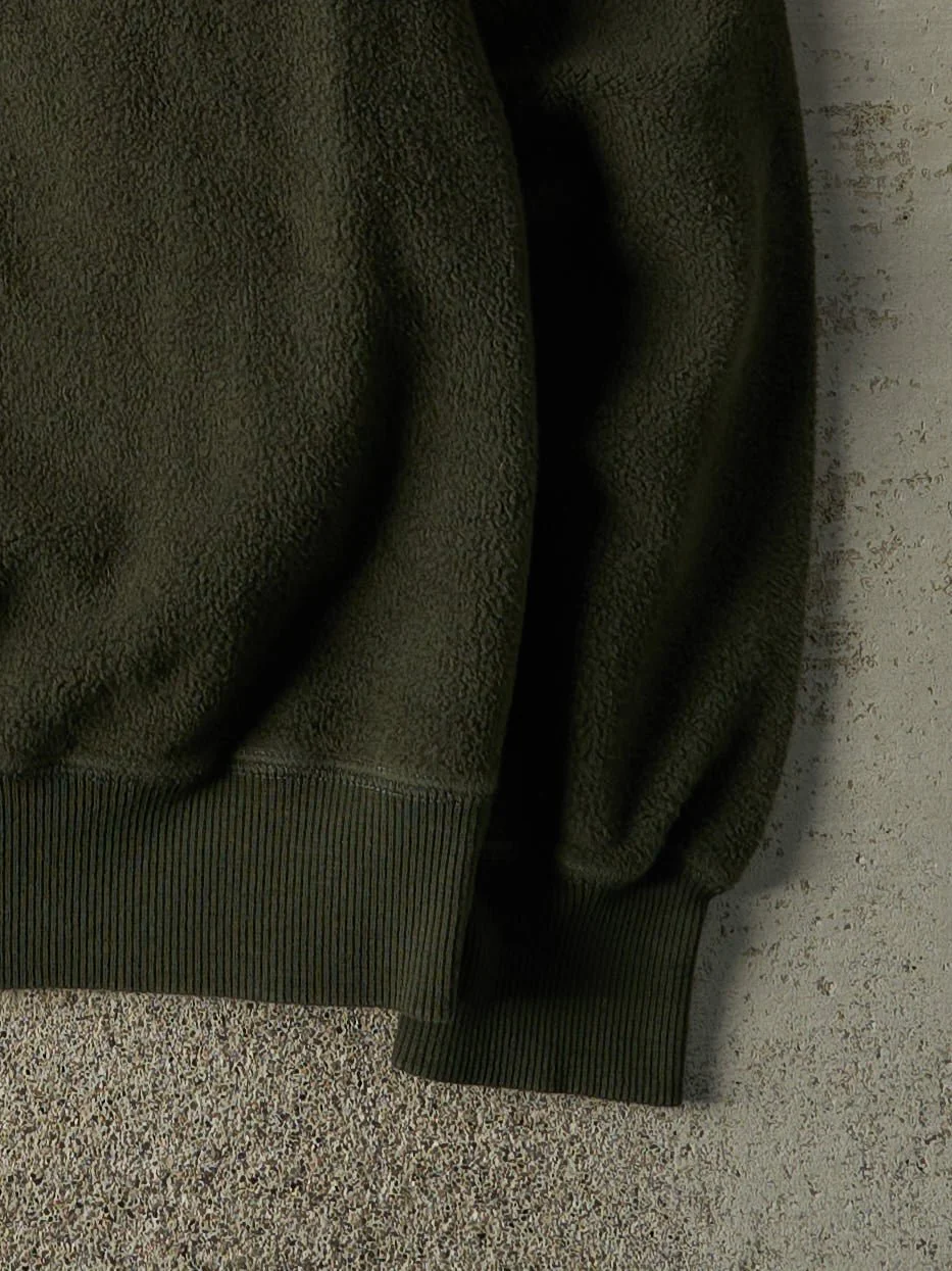 Vintage Y2K Green Embroidered Roots Inside Out Quarter Zip Sweater (L) - Image 4