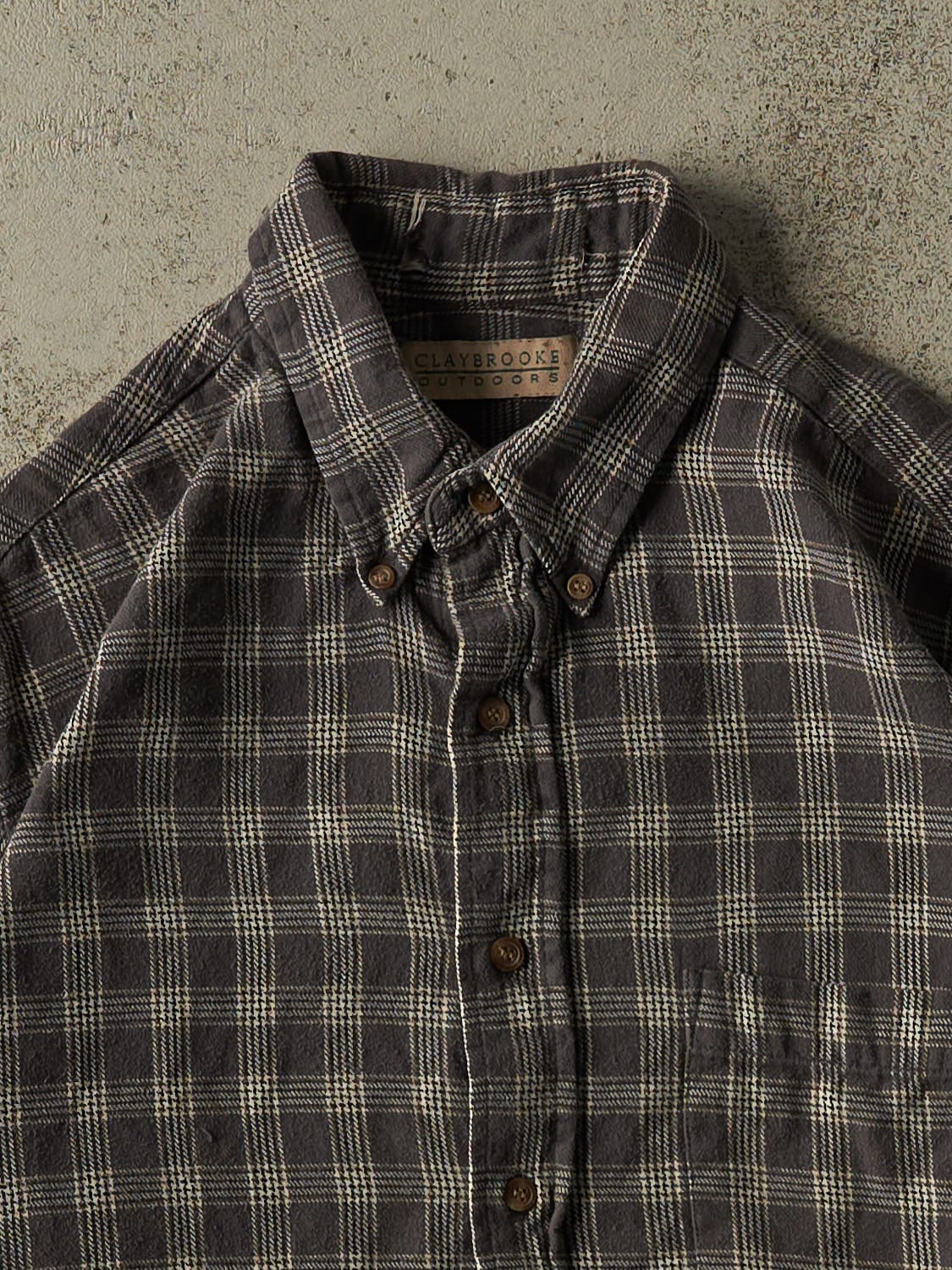 Vintage Y2K Green Flannel Button Up Long Sleeve (L/XL) - Image 3