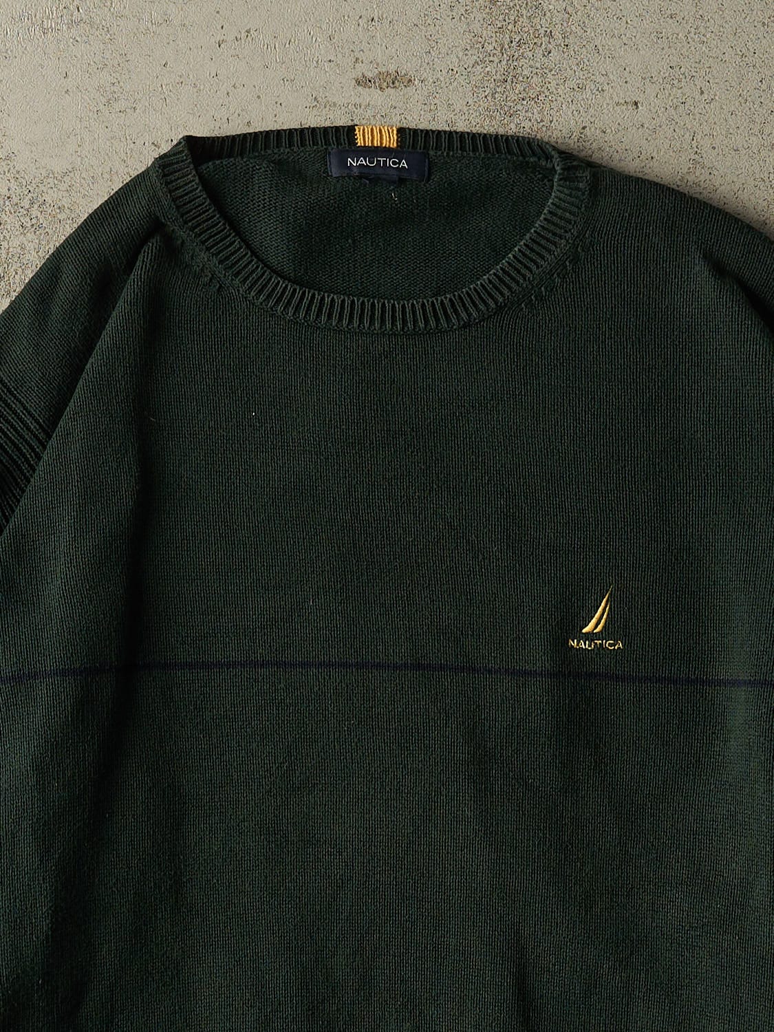 Vintage Y2K Green Nautica Embroidered Knit (XL) - Image 2