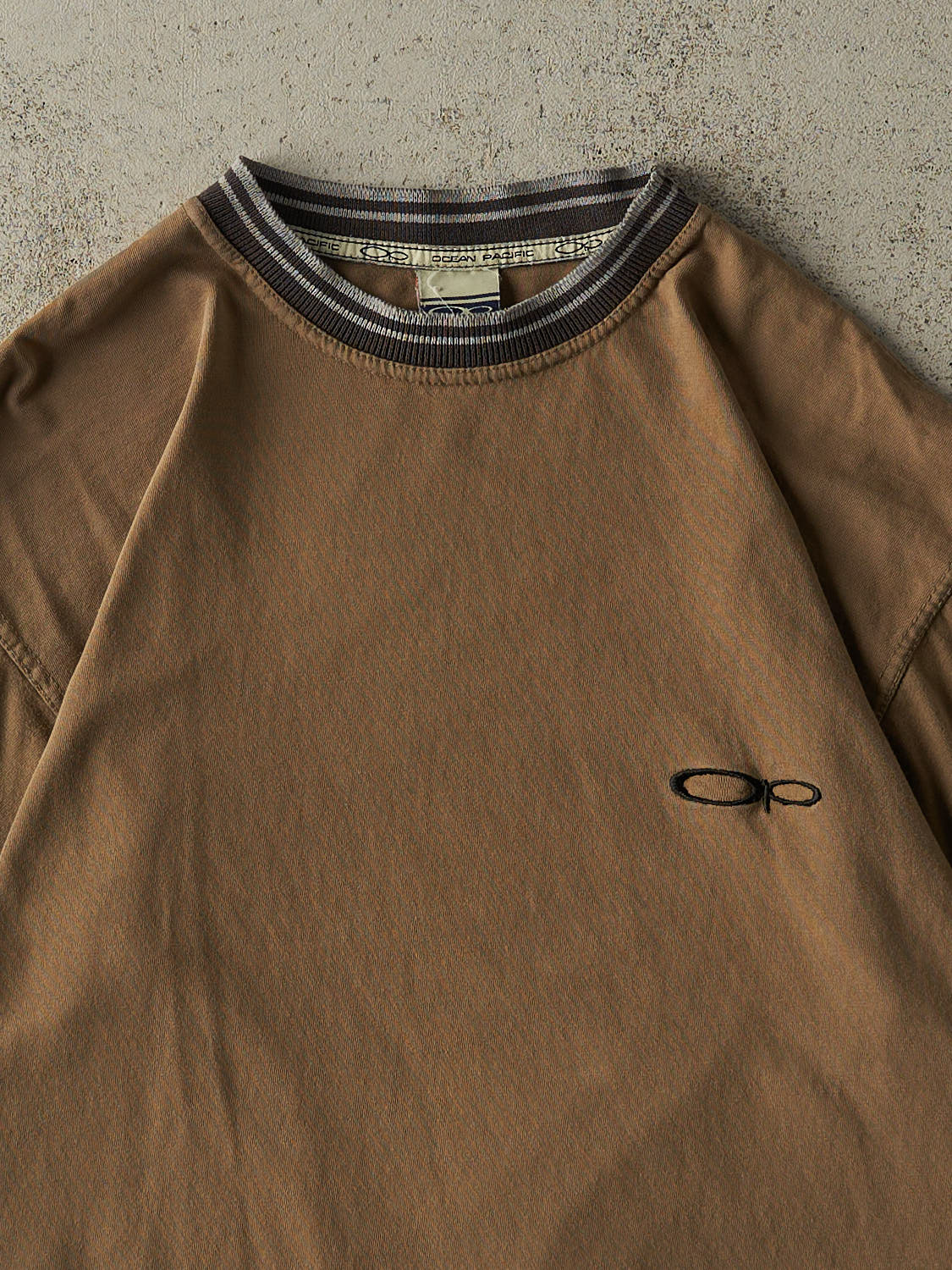 Vintage Y2K Green Ocean Pacific Embroidered Ringer Tee (M/L) - Image 2