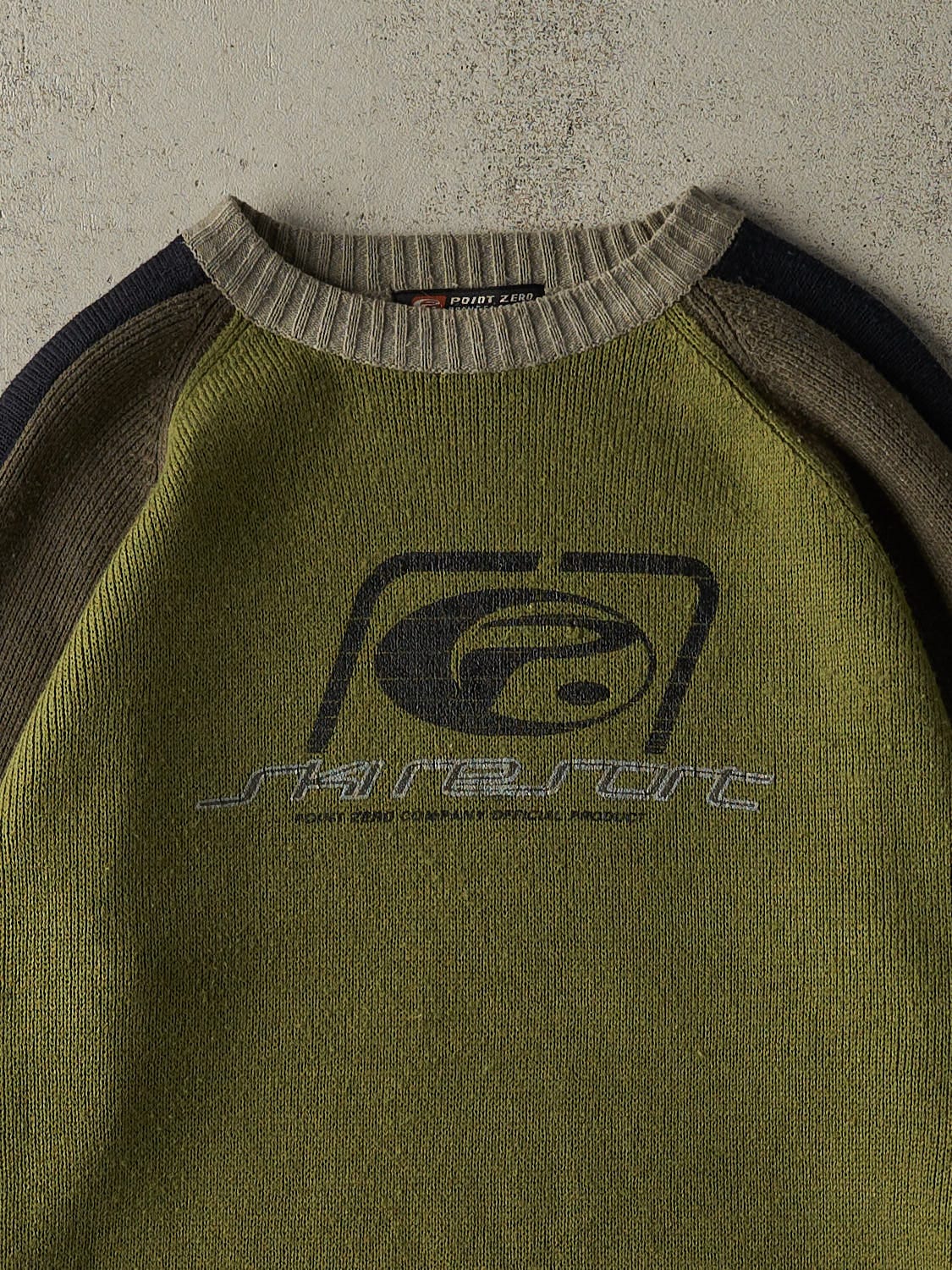 Vintage Y2K Green Point Zero Graphic Knit (XL) - Image 2