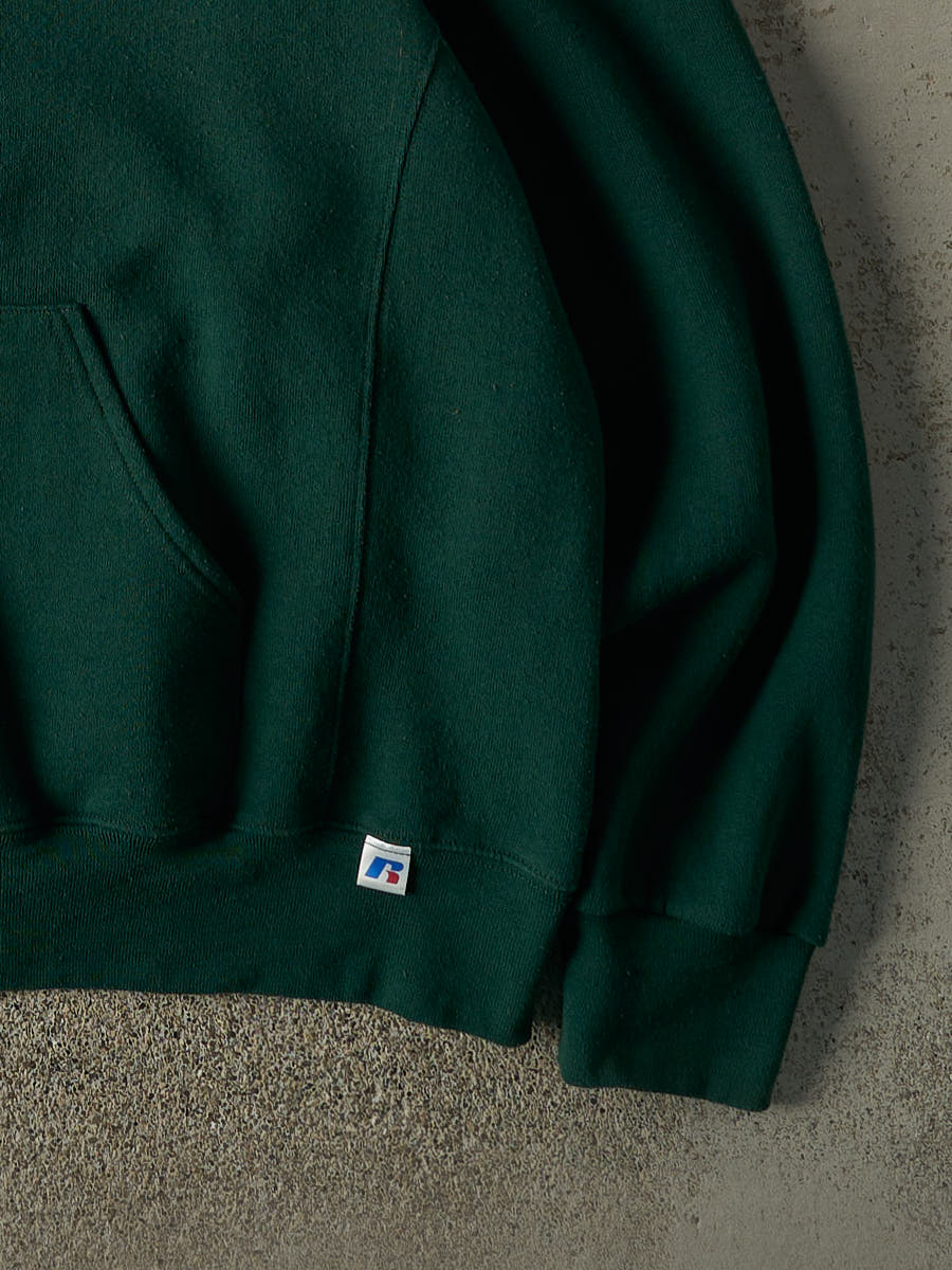 Vintage Y2K Green Russell Athletic Blank Hoodie (L/XL) - Image 3