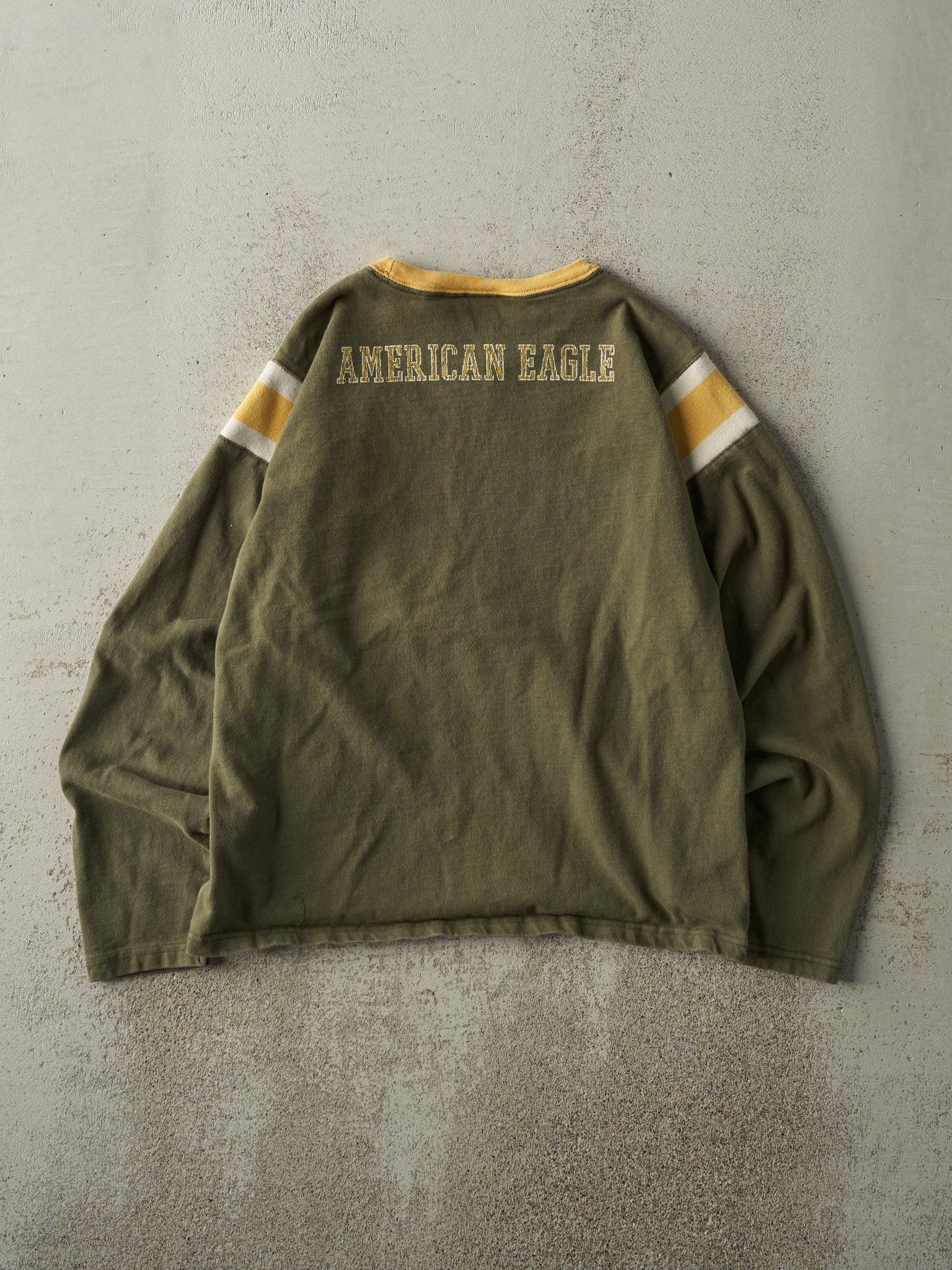 Vintage Y2K Green & Yellow American Eagle Long Sleeve (M) - Image 3