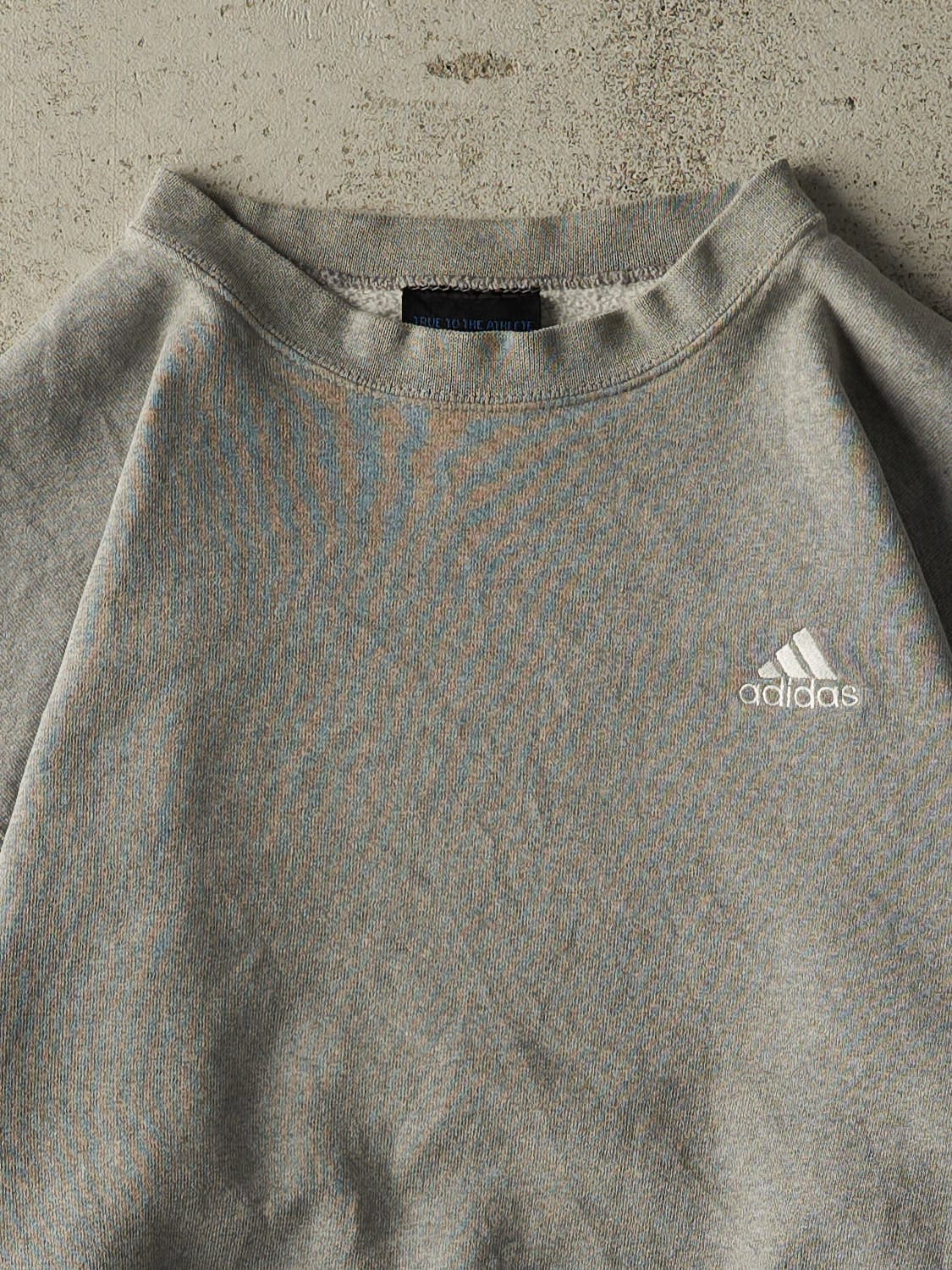 Vintage Y2K Grey Adidas Embroidered Crewneck (S/M) - Image 2