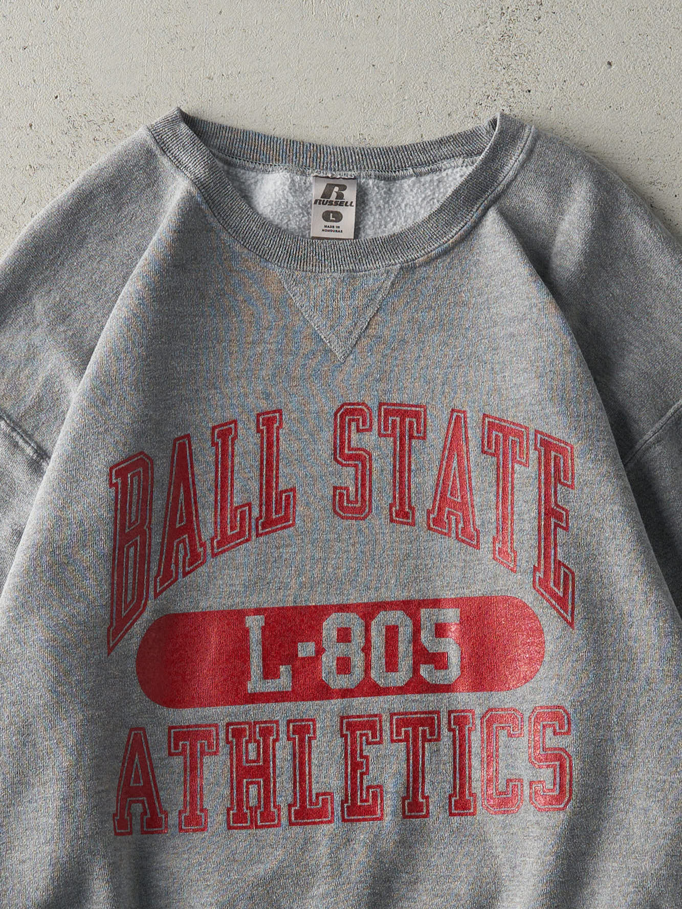 Vintage Y2K Grey Ball State Athletics Russell Athletics Crewneck (L) - Image 2