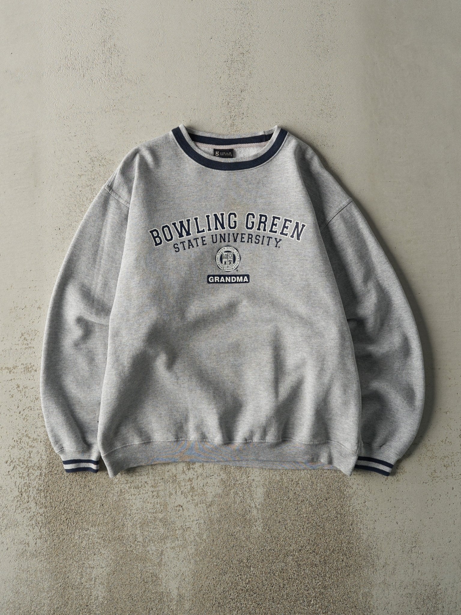 Vintage Y2K Grey Bowling Green State University Crewneck (M)