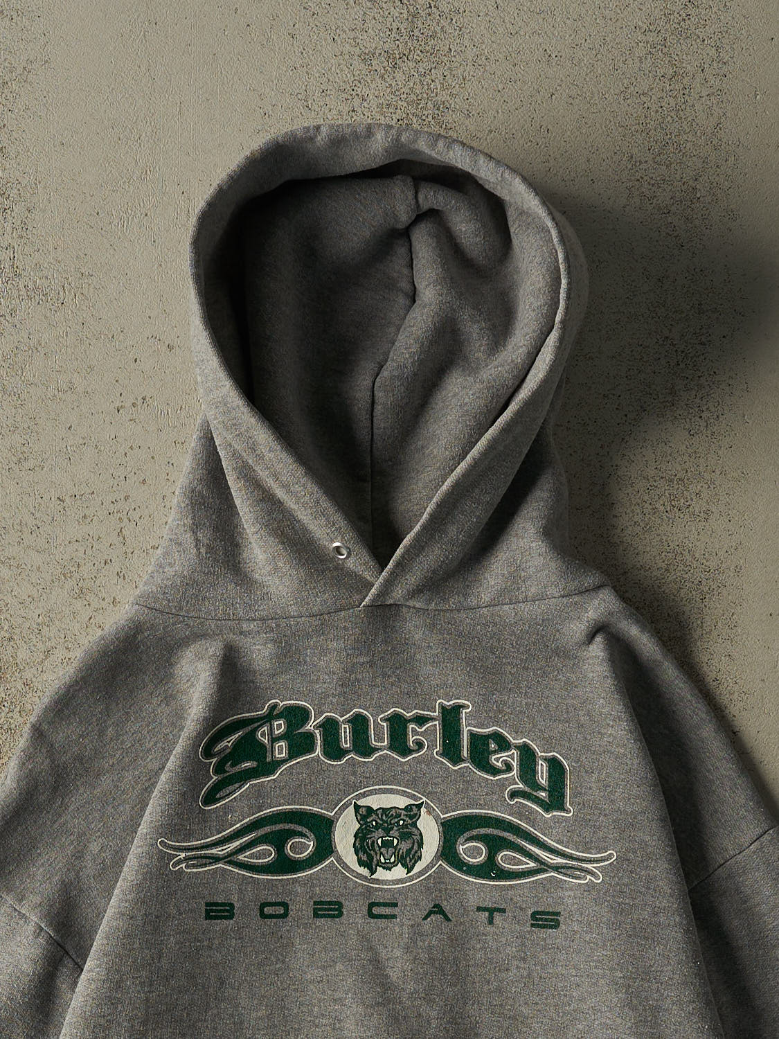 Vintage Y2K Grey Burley Bobcats Hoodie (M/L) - Image 3